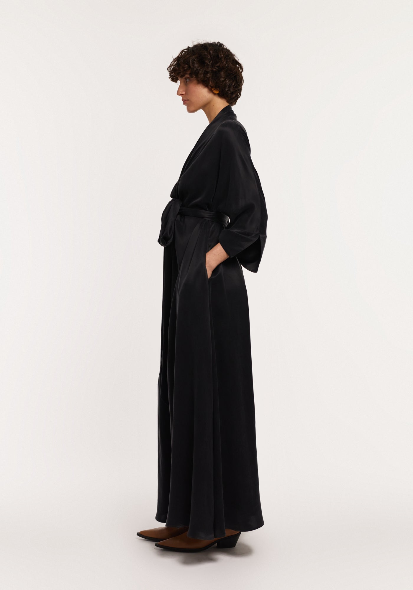 Twisted knot black oversized dress