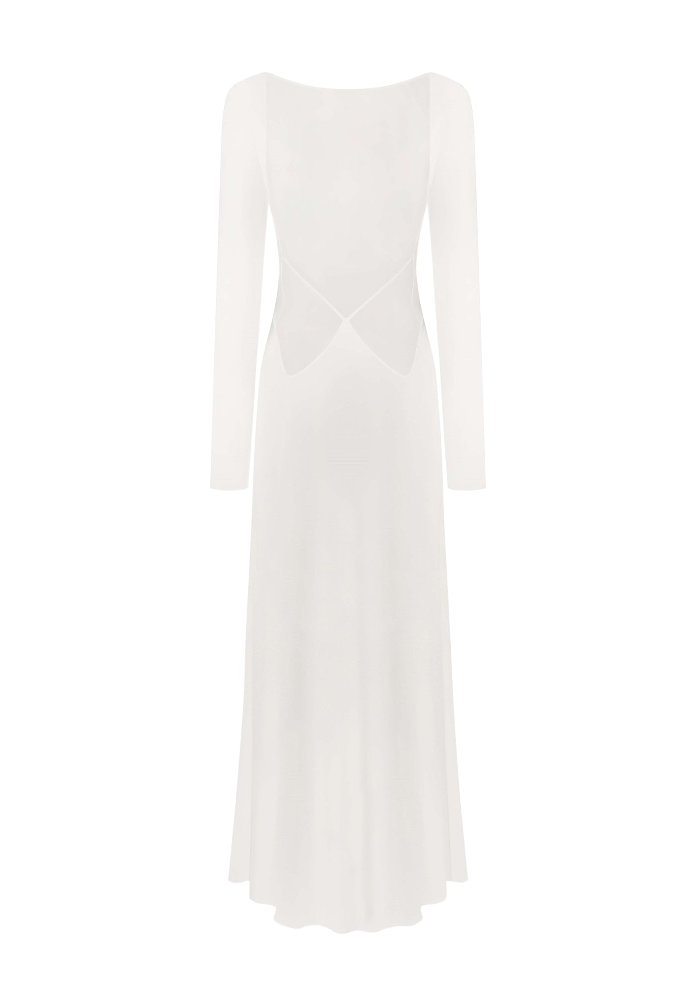 White open-back silk dress