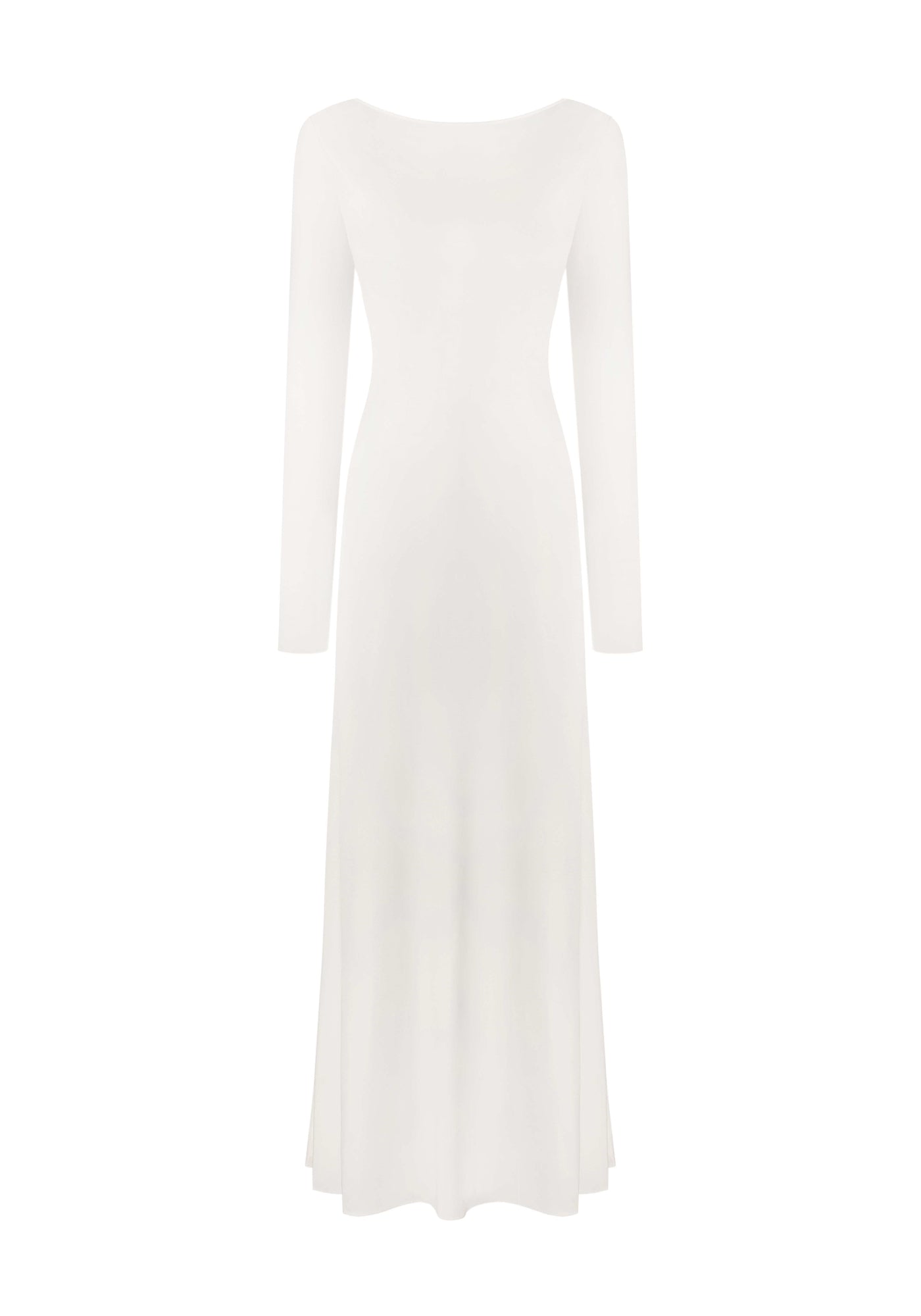 White open-back silk dress