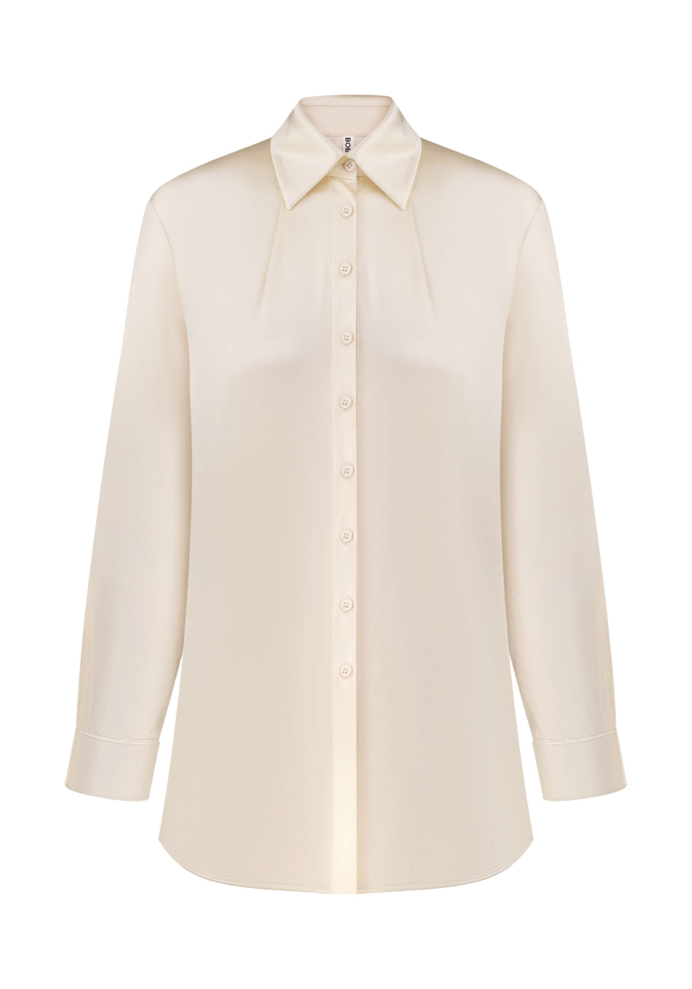 Milky knitted silk shirt