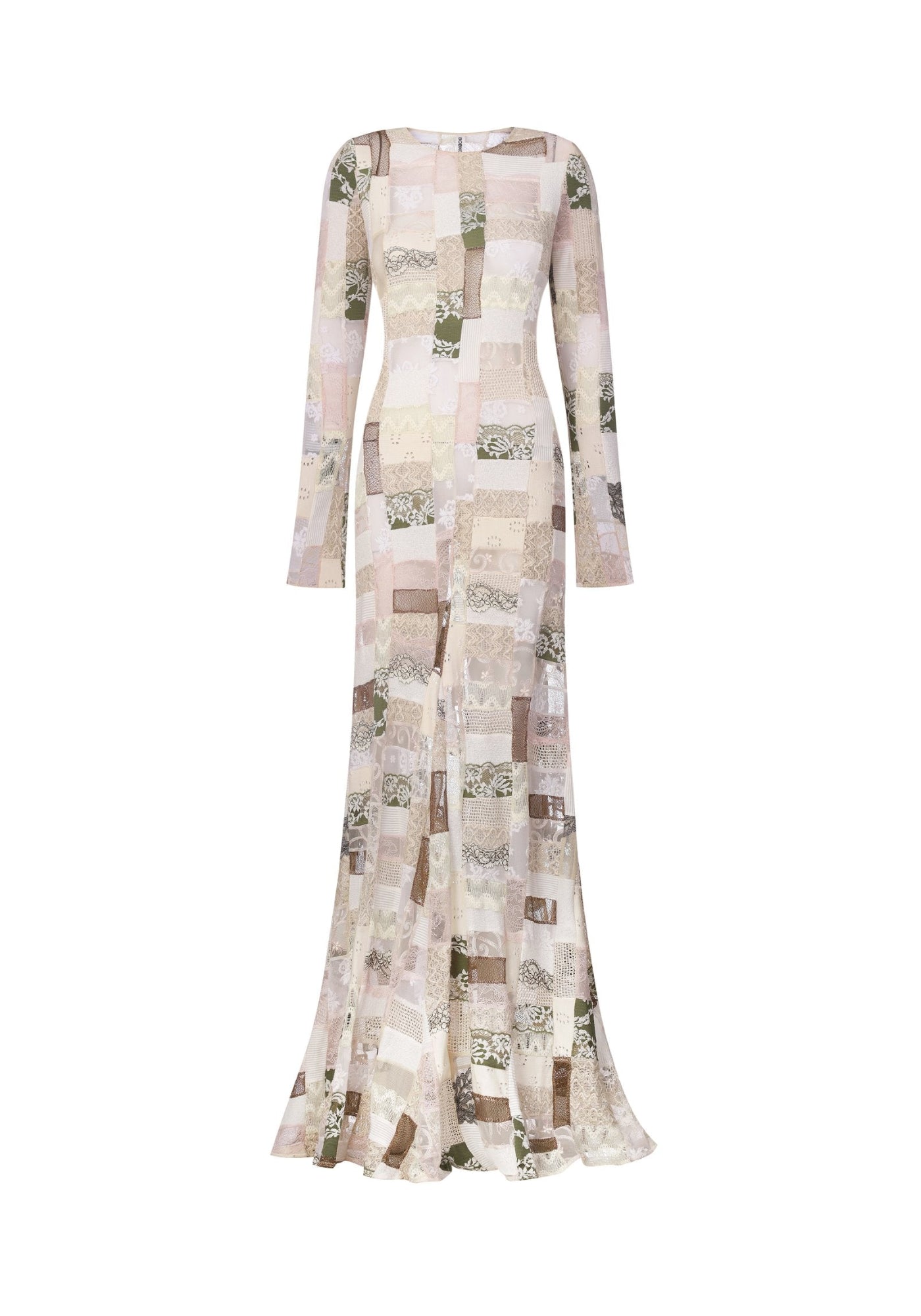 Patchwork lace maxi dress