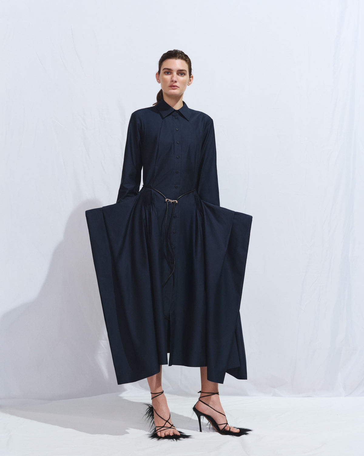 Dark-blue cotton dress-shirt
