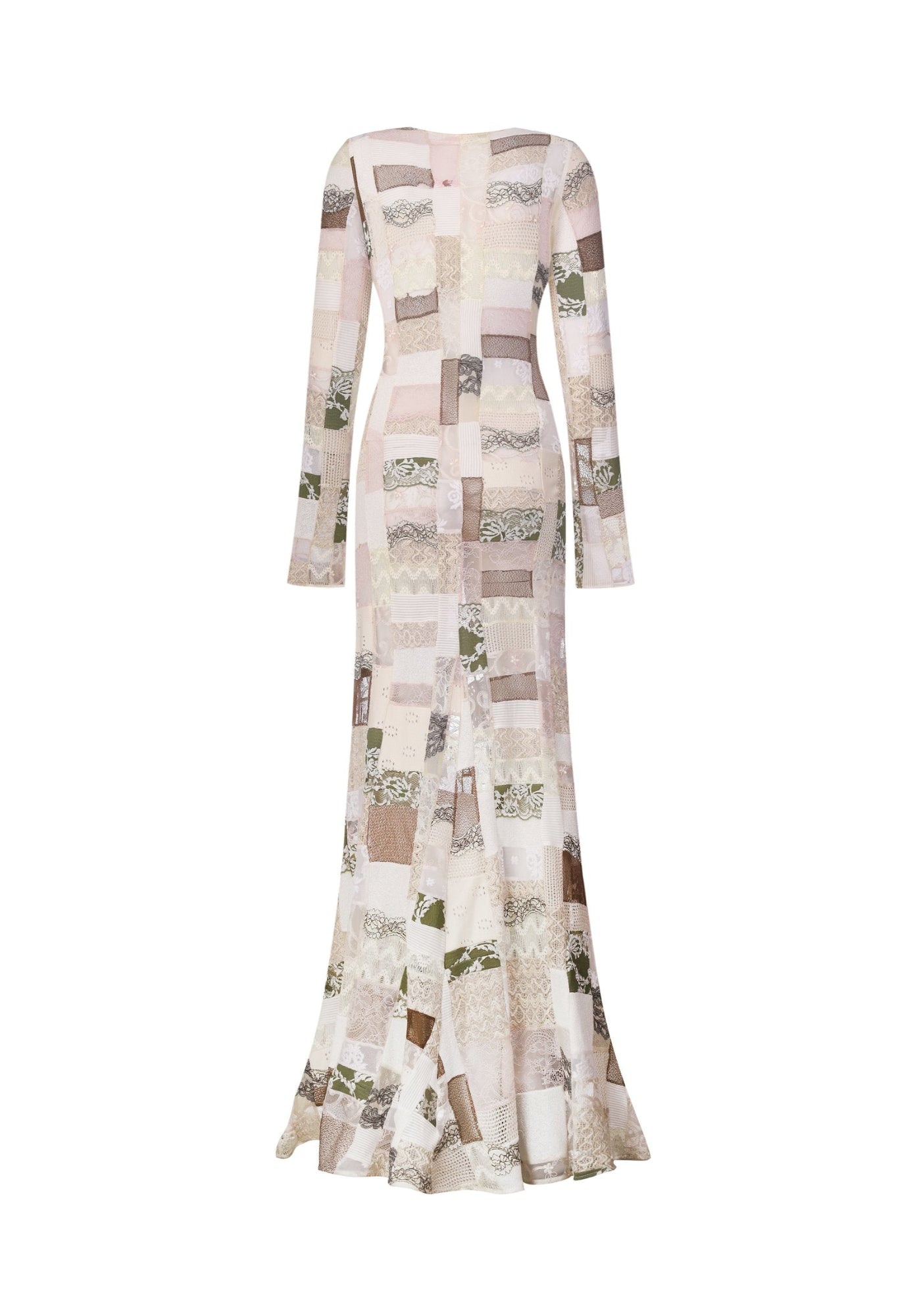 Patchwork lace maxi dress