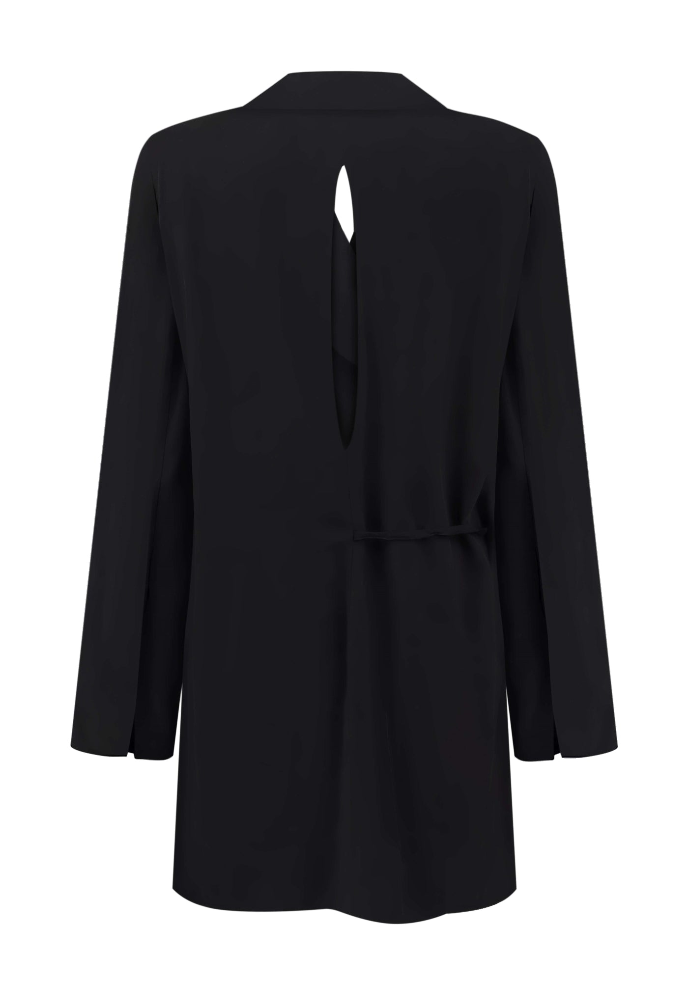 Black jacket dress with a back slit