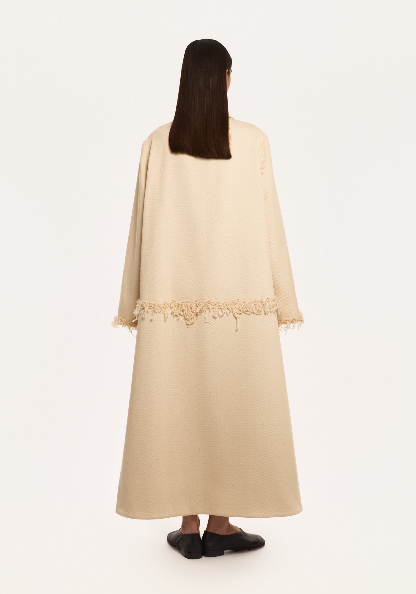 Cotton coat with craft embroidery