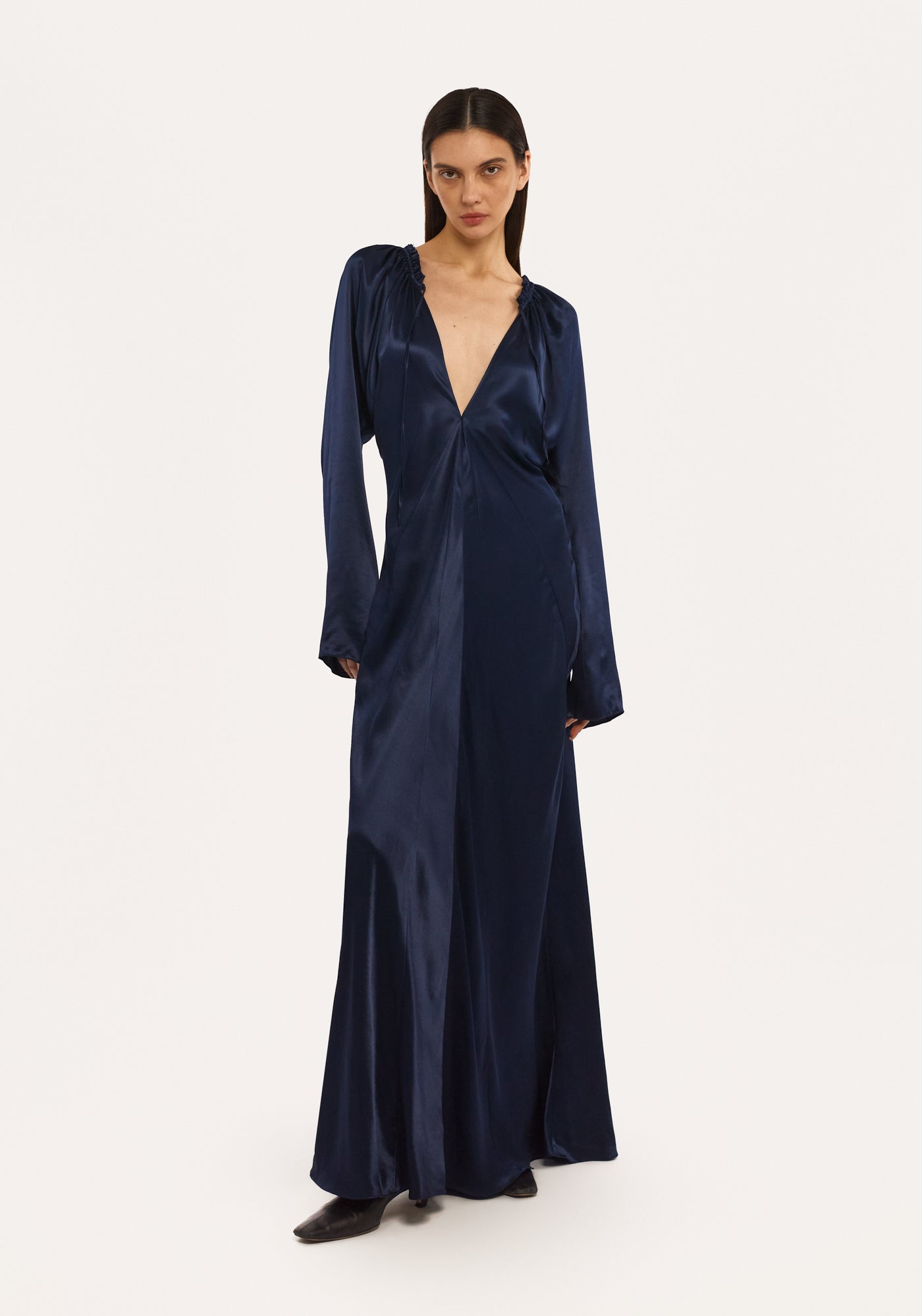 Dark-blue silk dress