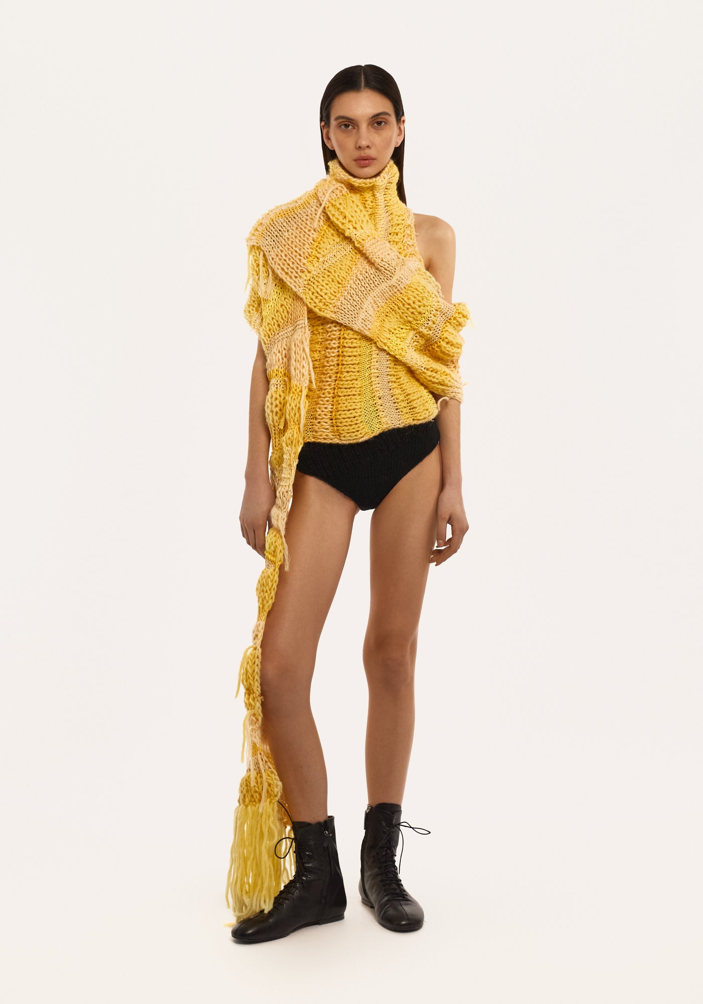 Yellow handmade scarf