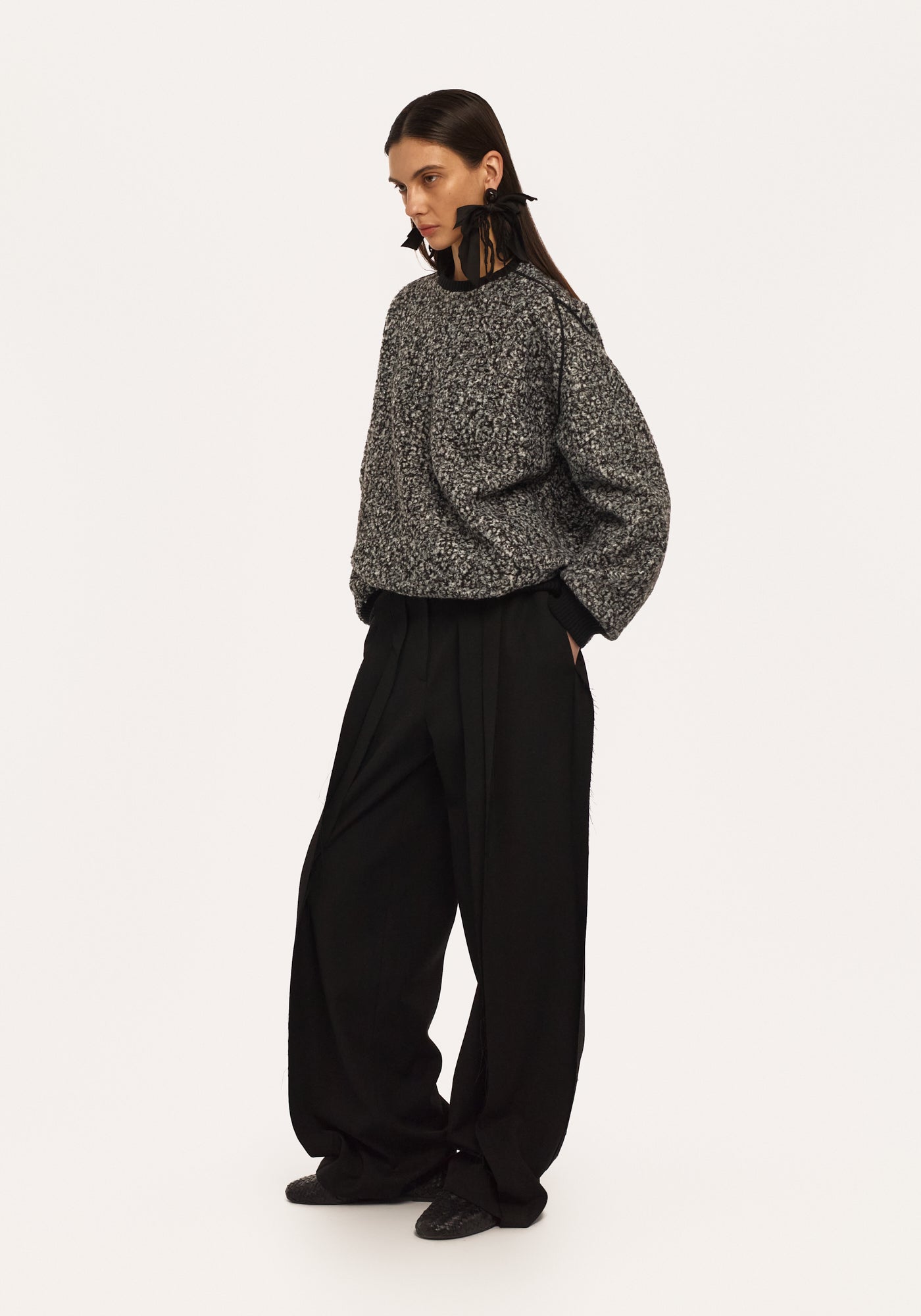 Grey faux fur sweatshirt