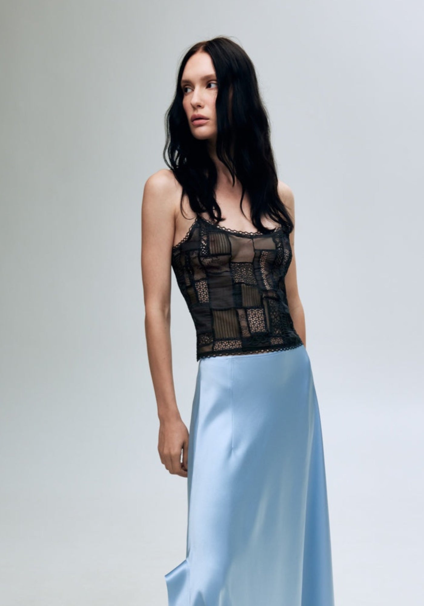 Black patchwork top