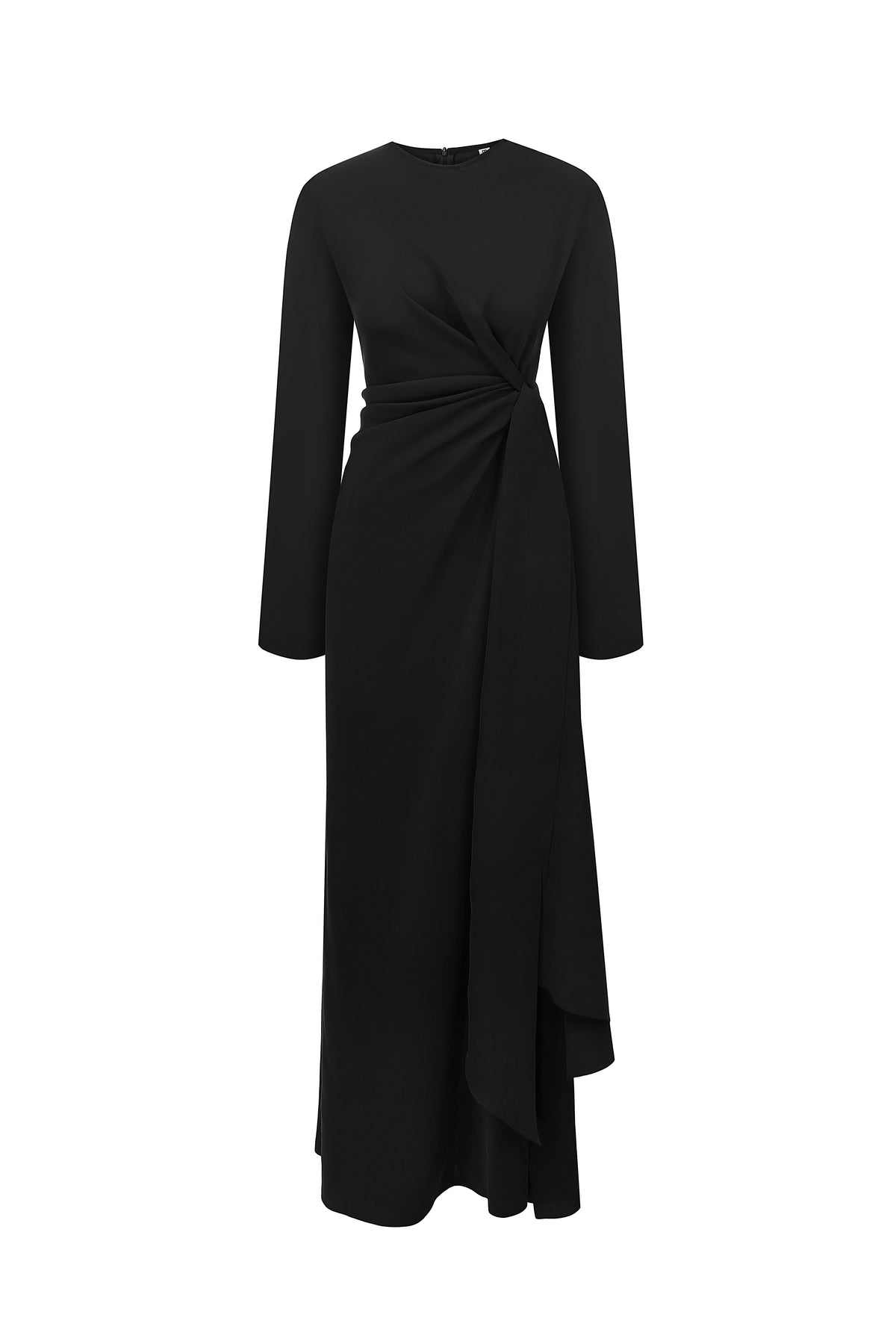 Black dress with drapery