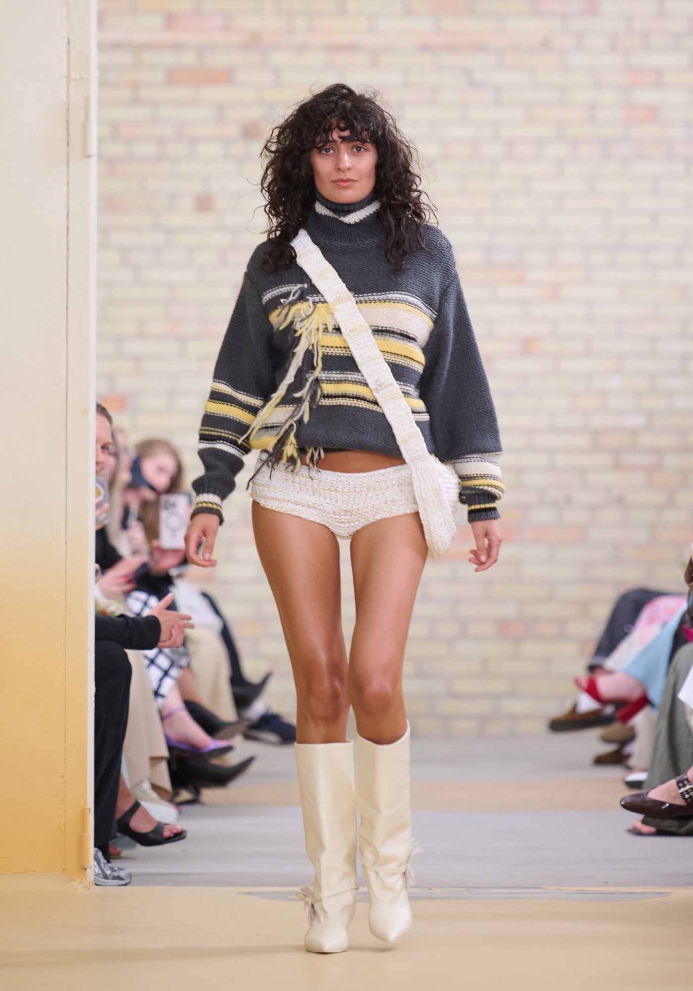 Grey striped handmade sweater