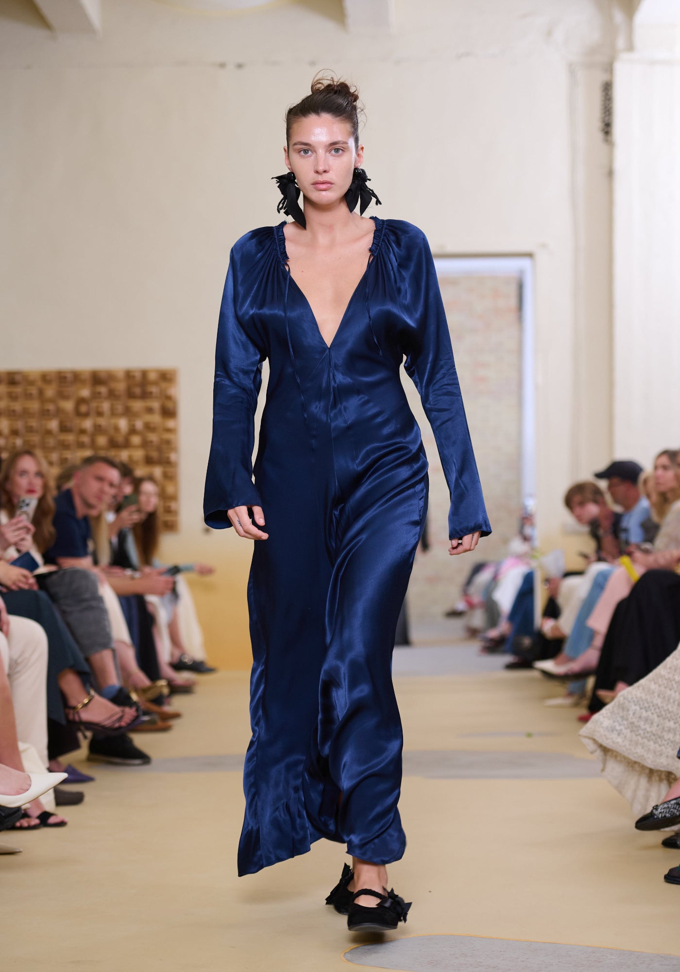 Dark-blue silk dress