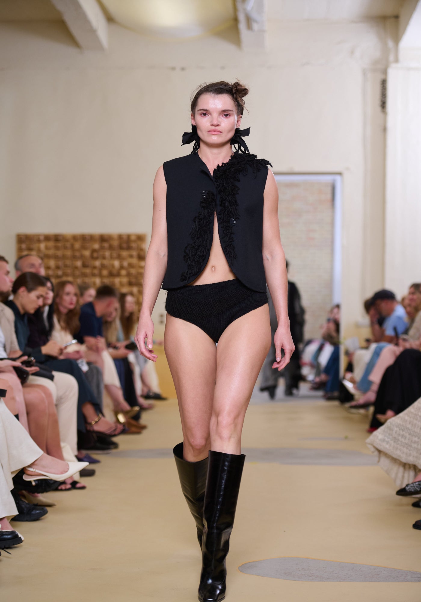 Black vest with embroidery