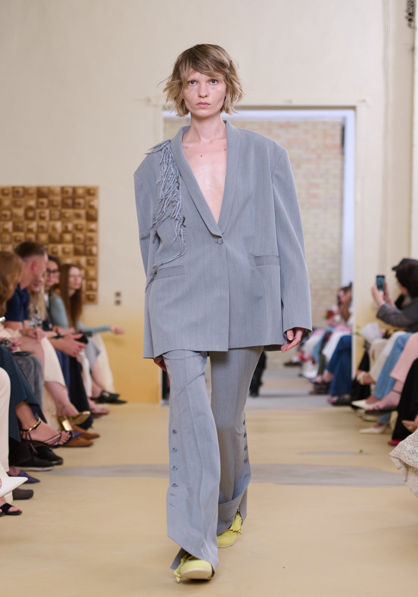 Grey jacket with embroidery