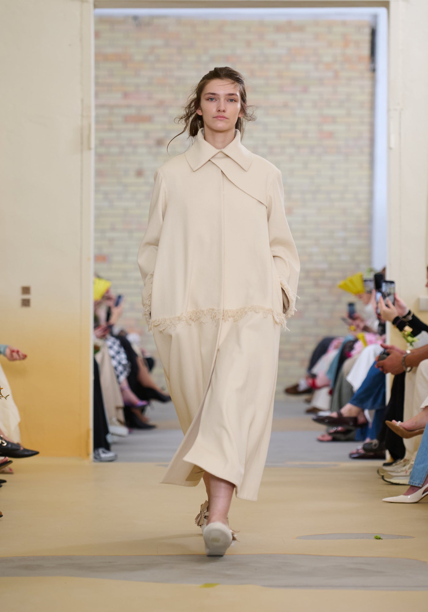 Cotton coat with craft embroidery