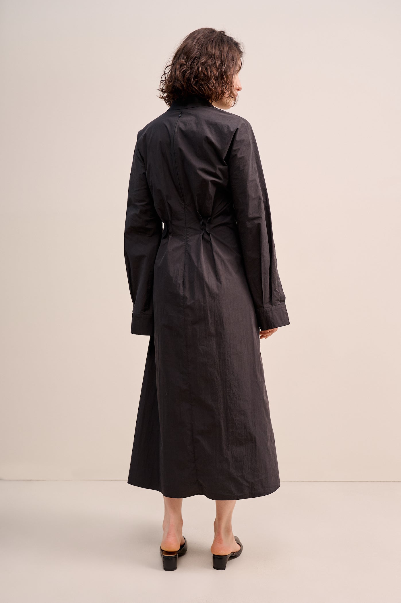Black asymmetric dress-shirt