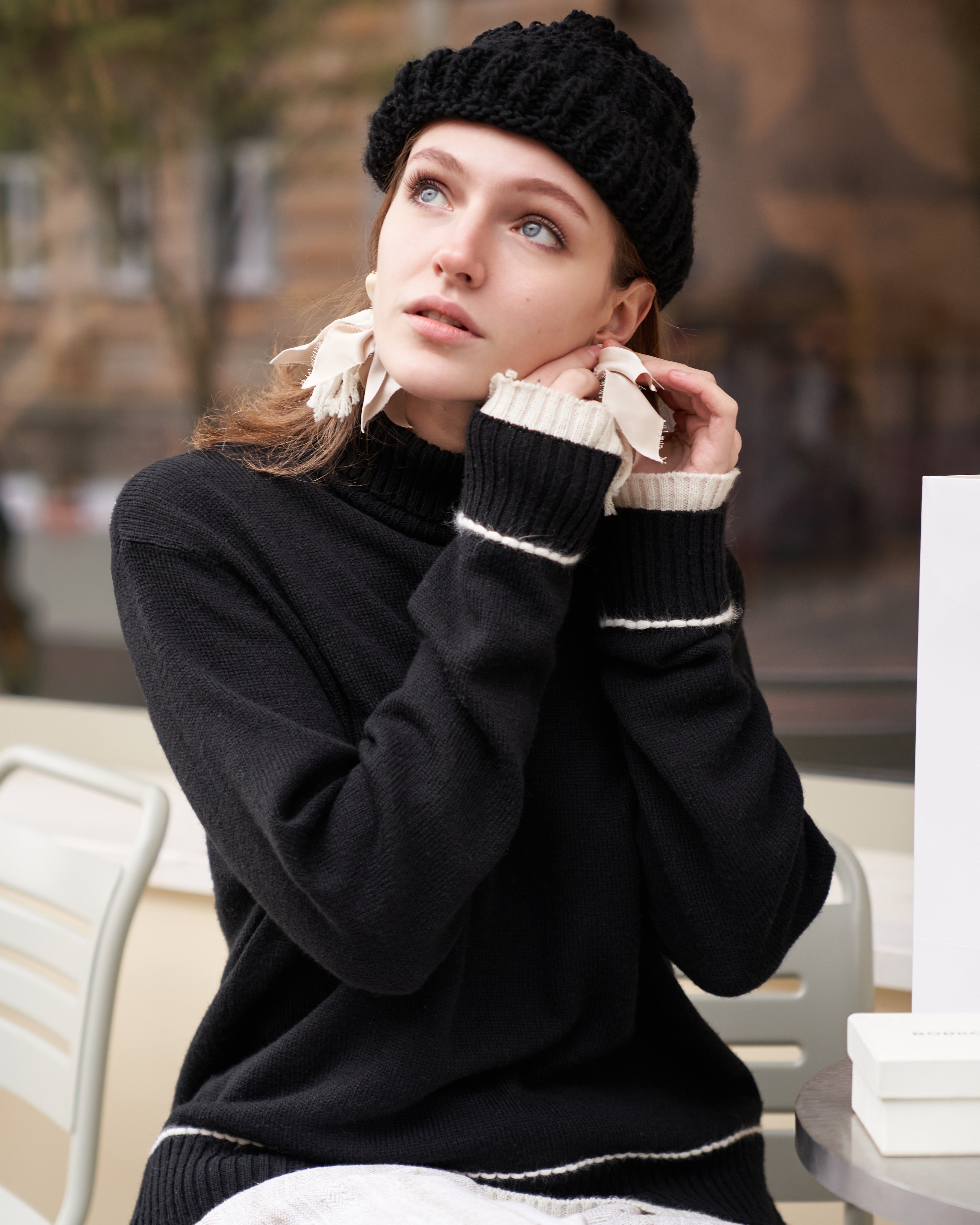 Black wool sweater
