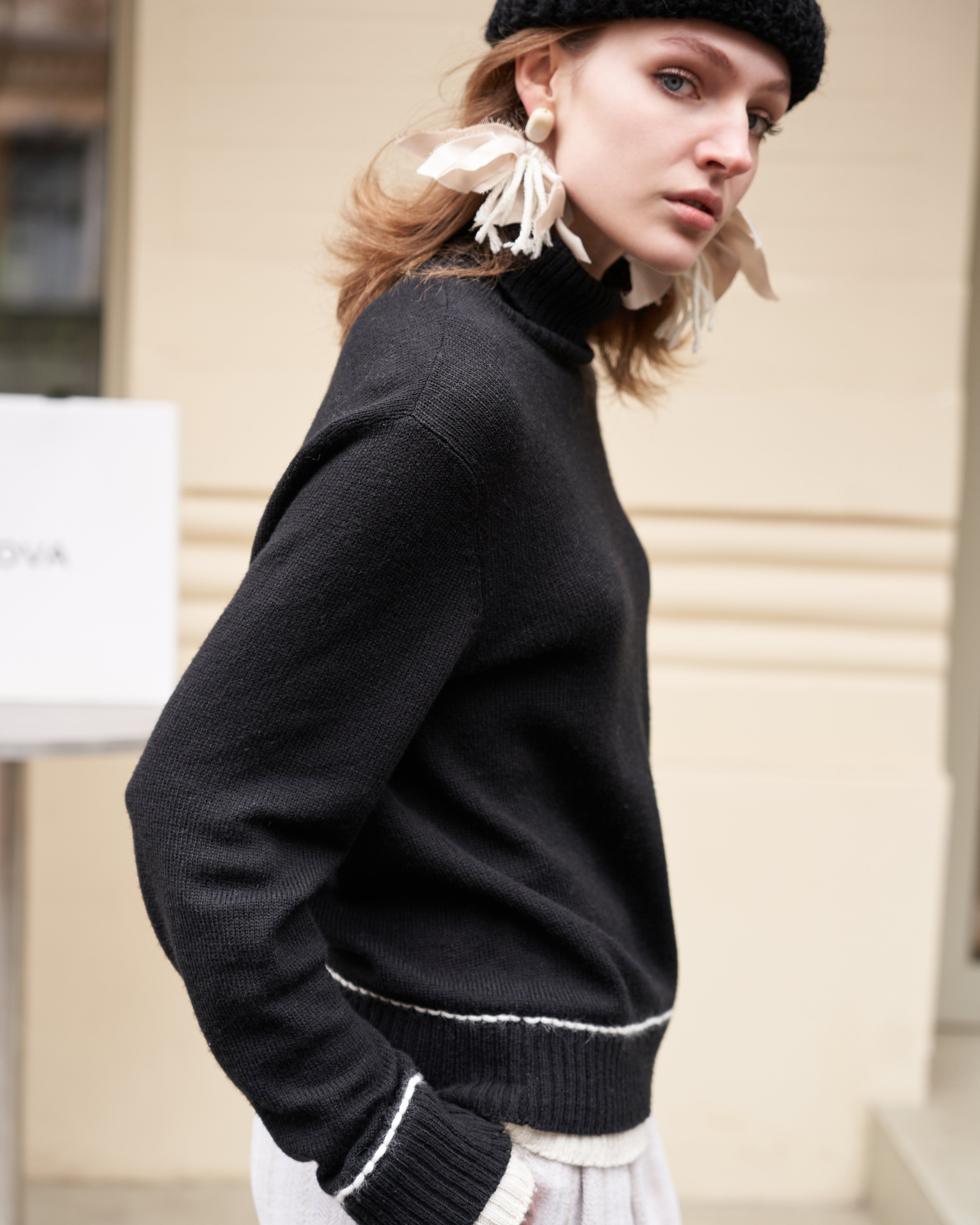 Black wool sweater