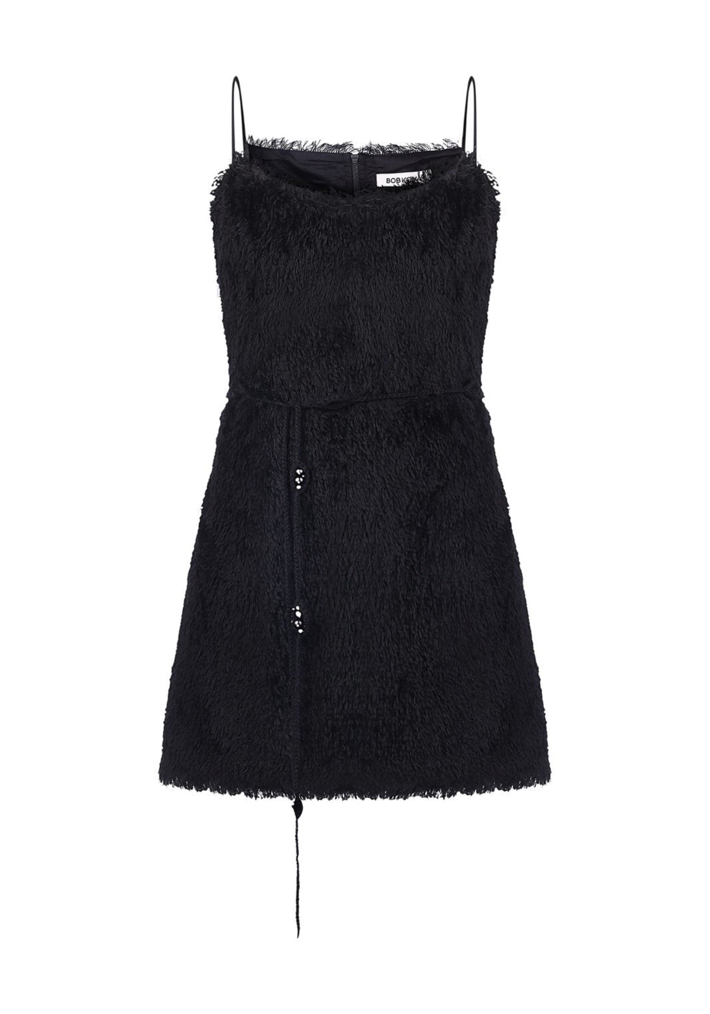 Black mini dress "silk threads"