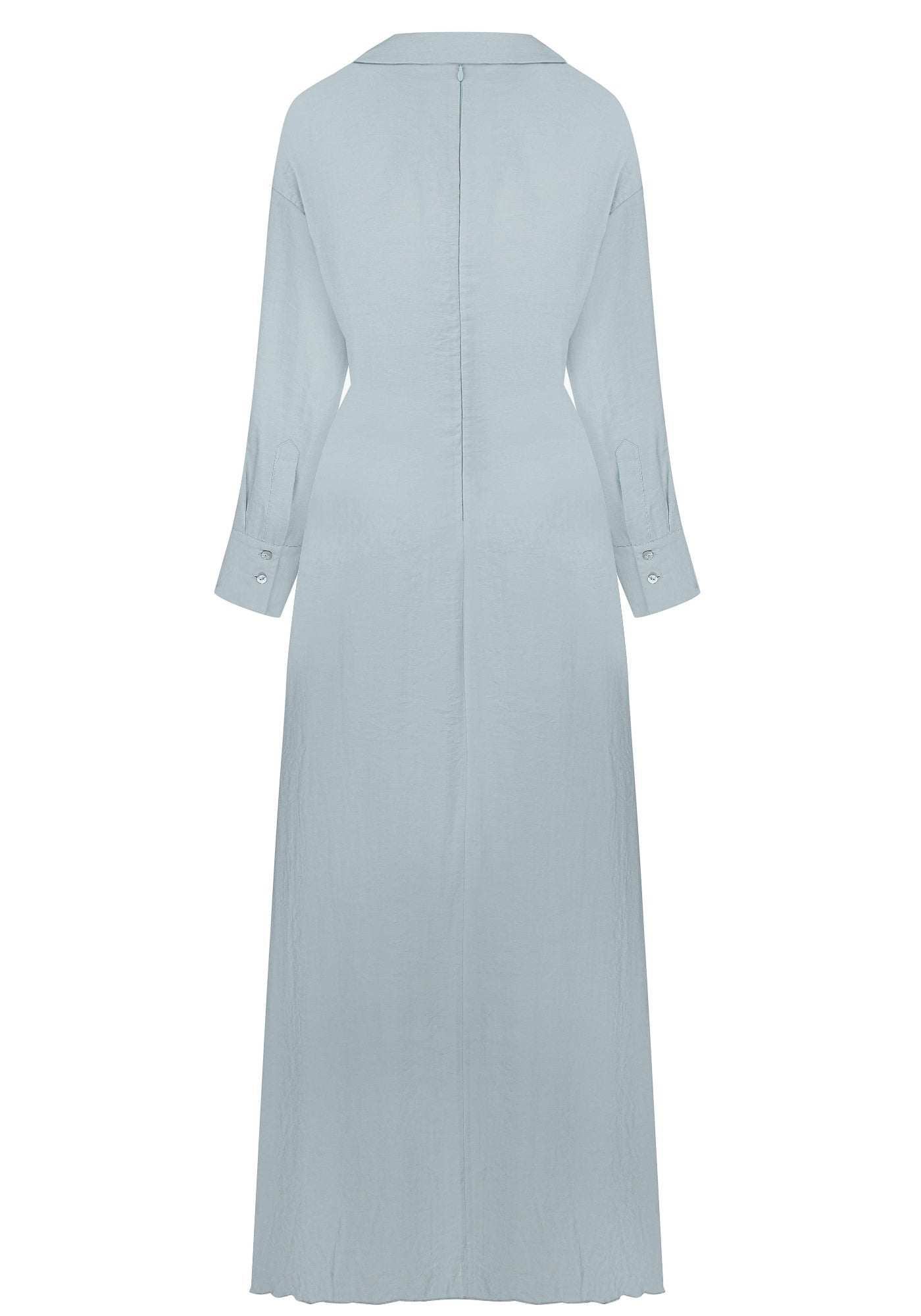 Turquoise shirt dress with a twist