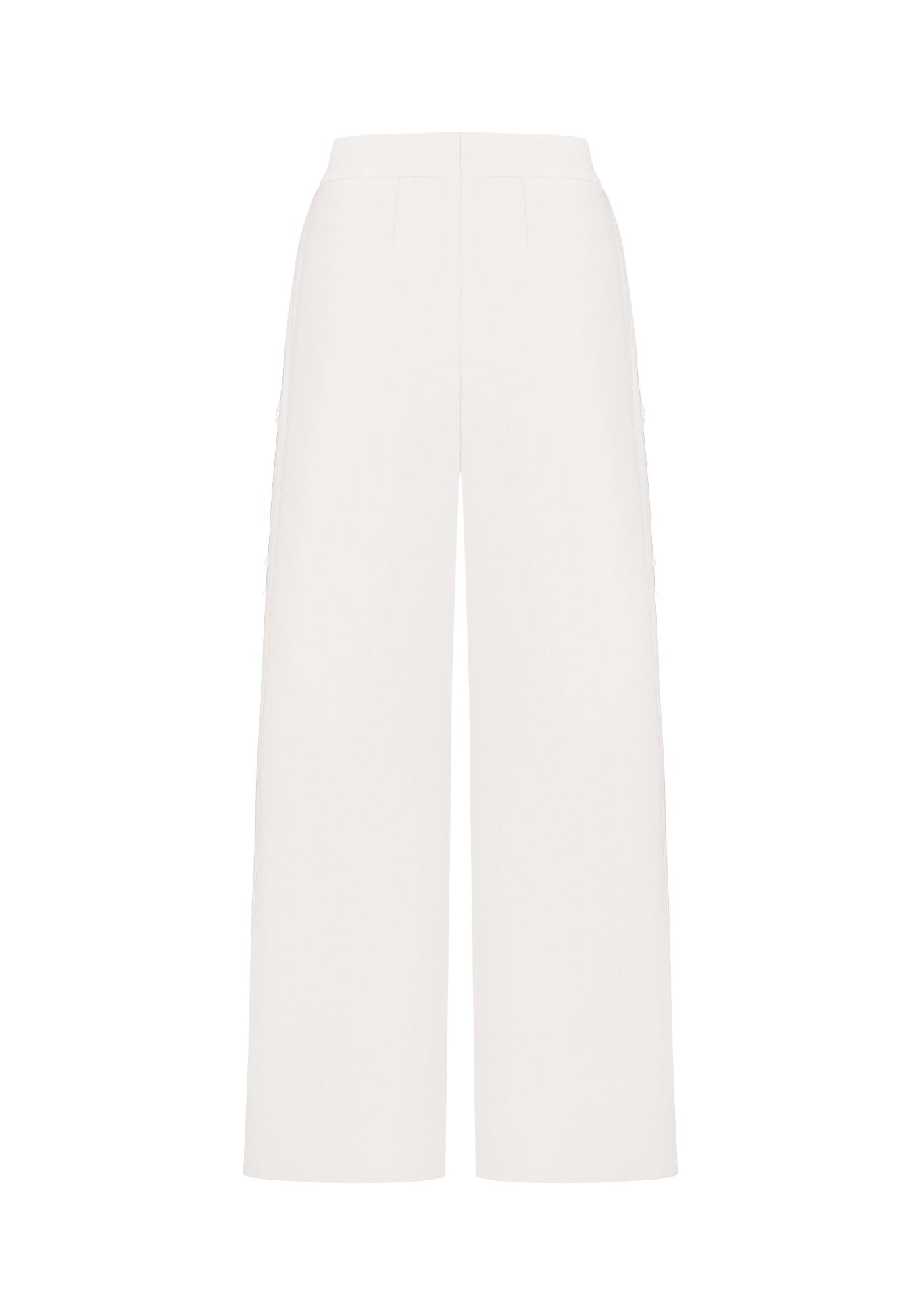 White trousers with raw seams