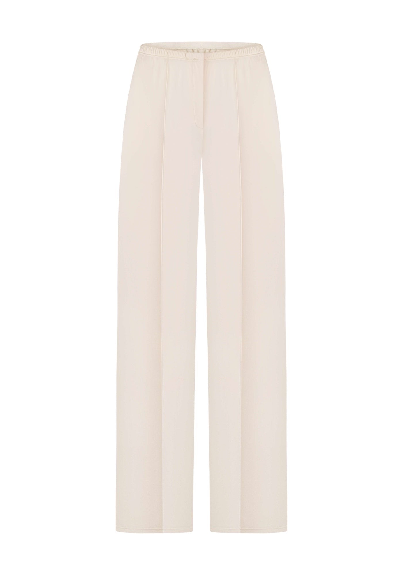 Milky silk knit trousers