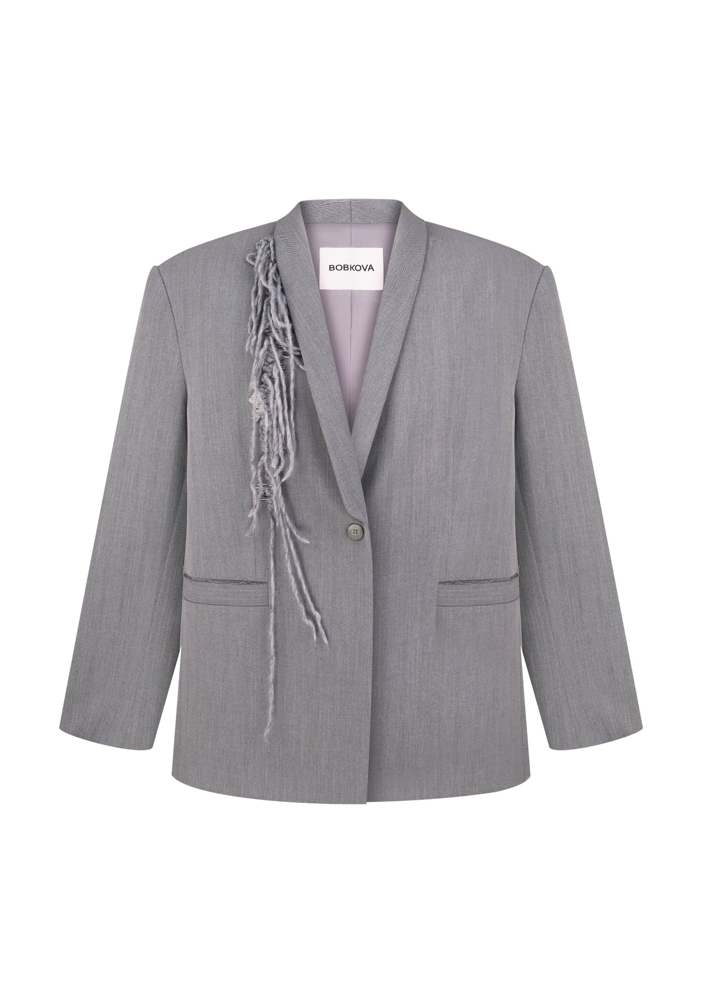 Grey jacket with embroidery