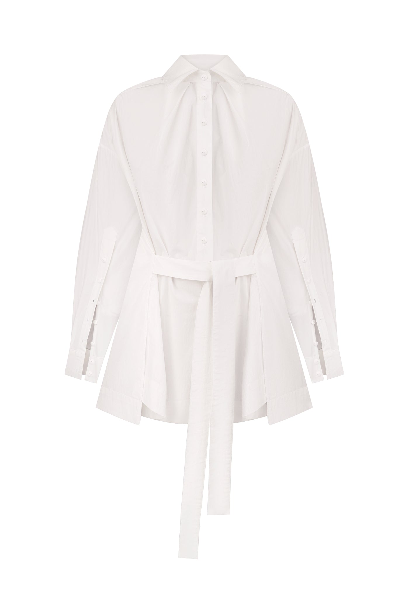 White mini dress-shirt