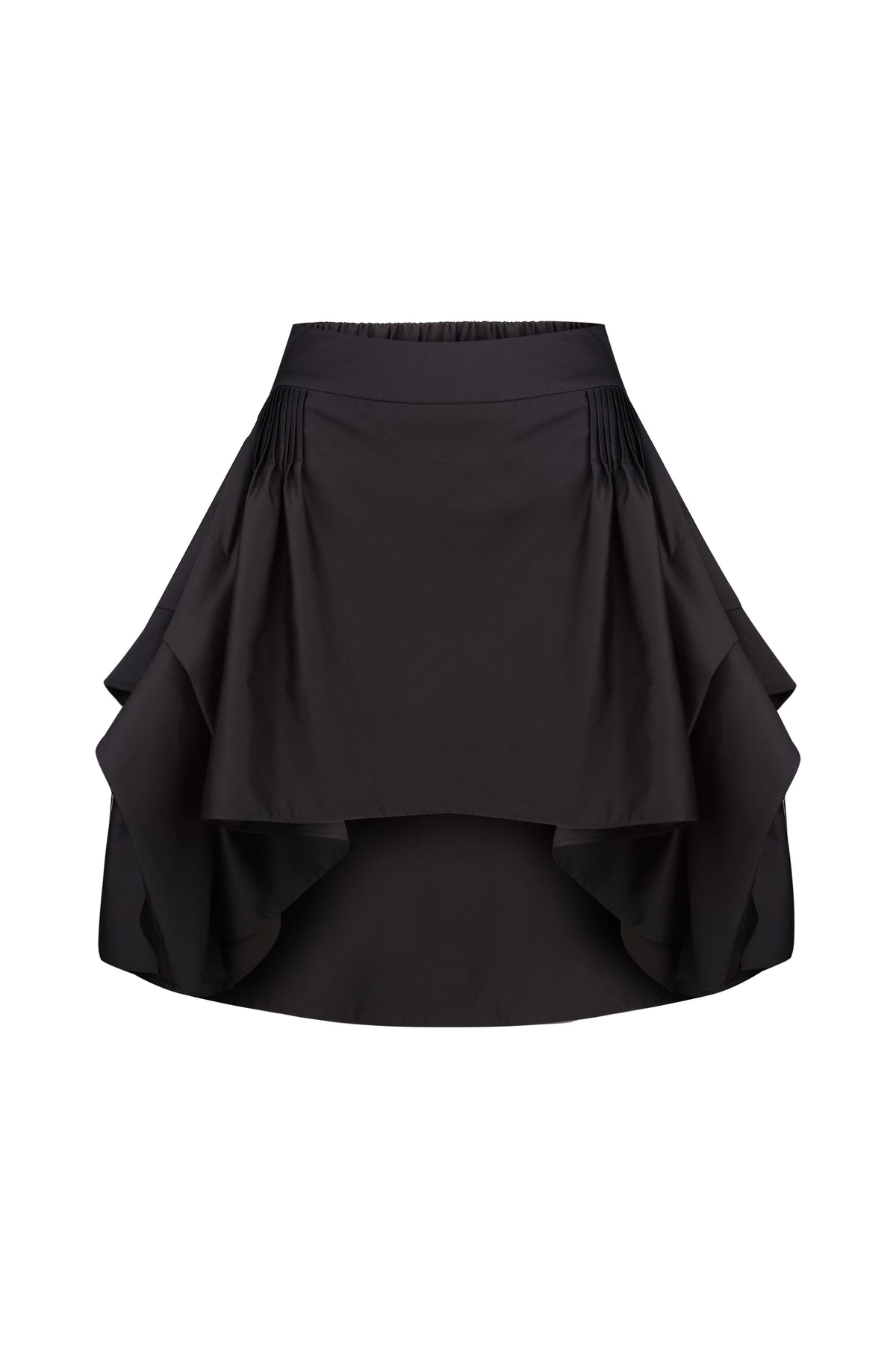 Black miniskirt with drape