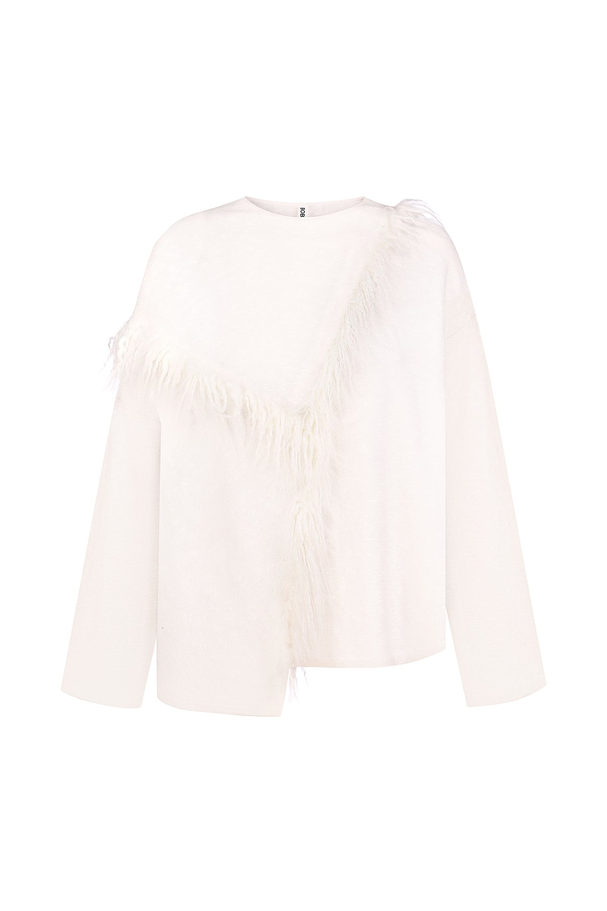 White jumper with fur finishing
