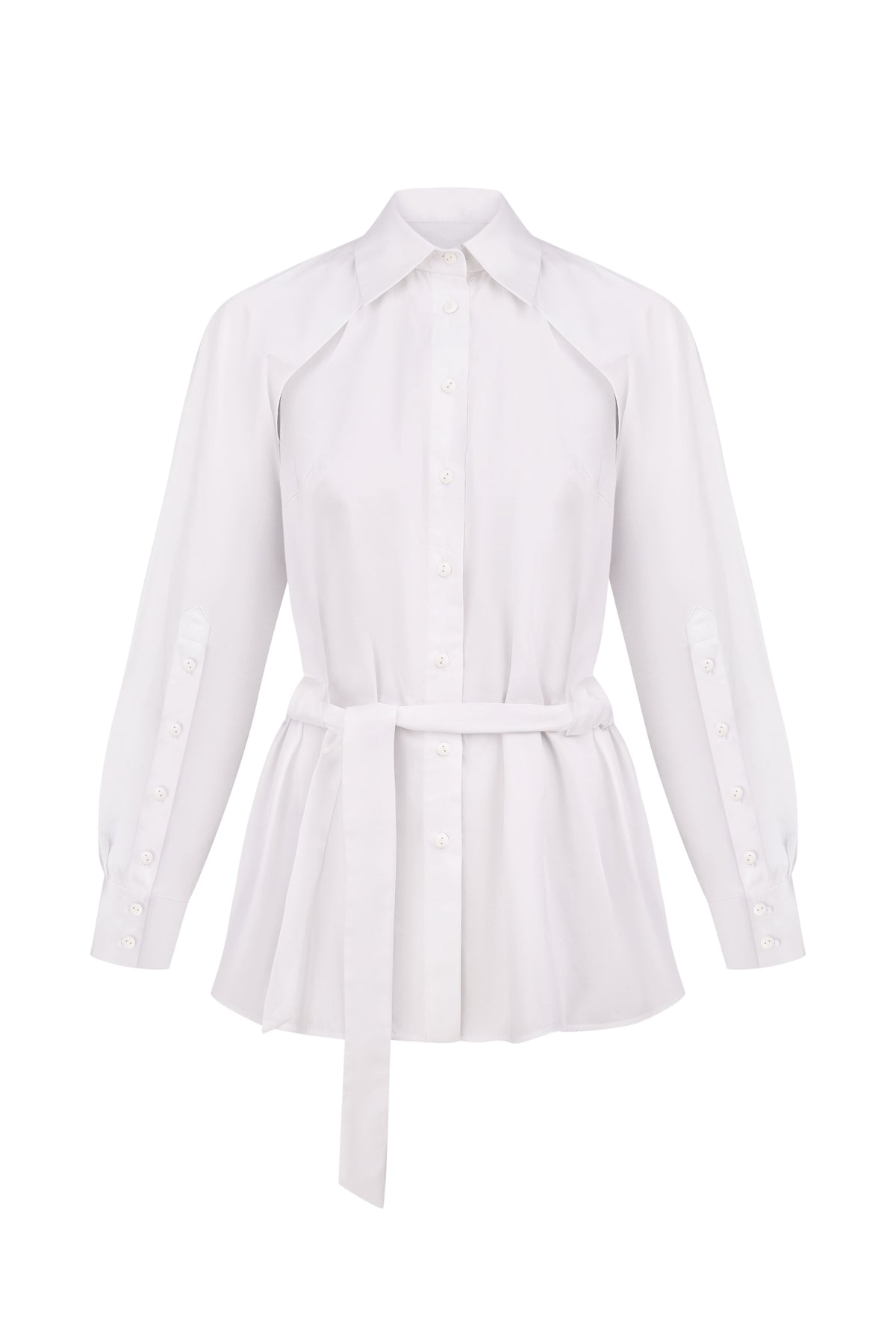 White shirt with cape