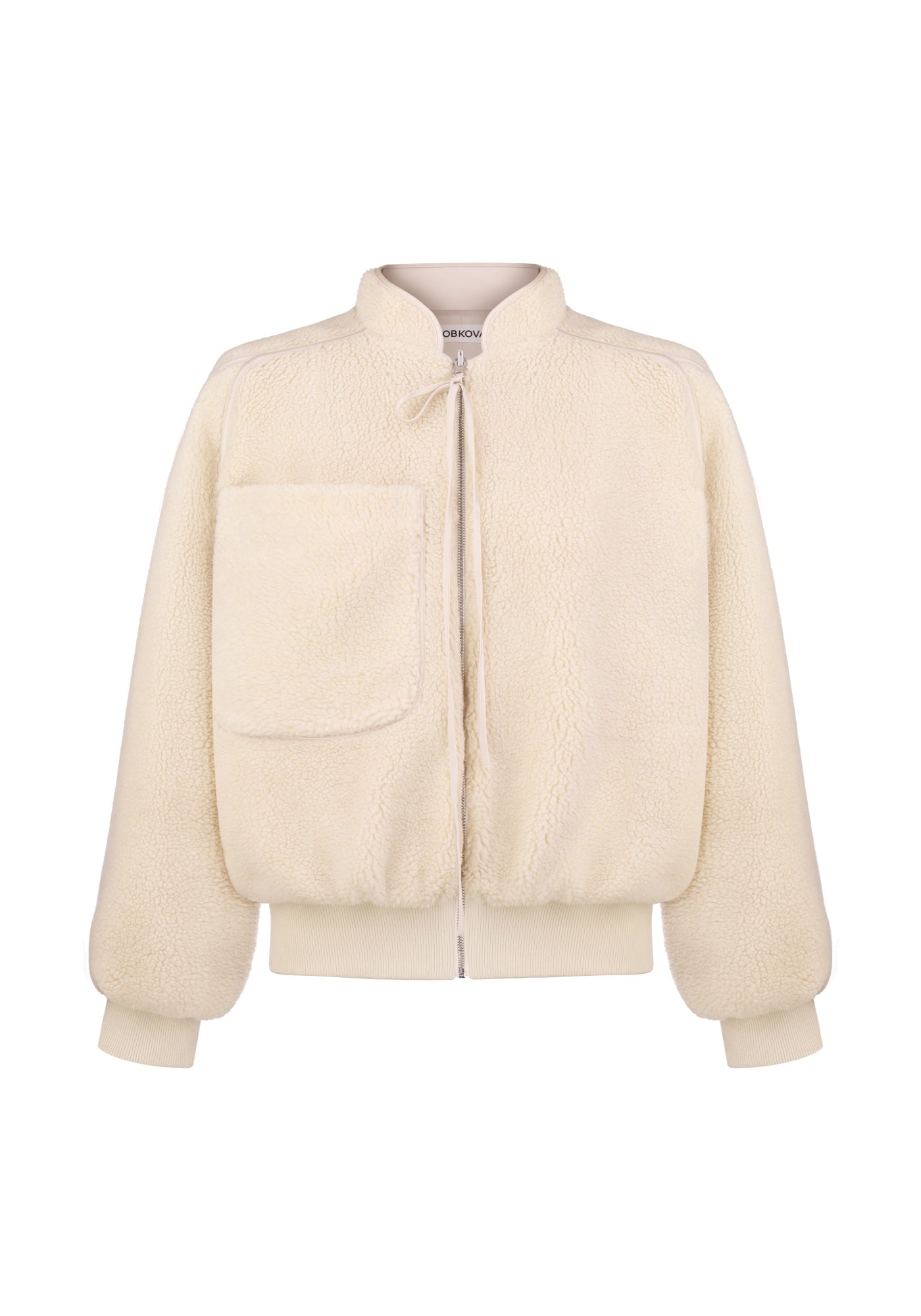 Double-sided silk faux fur bomber