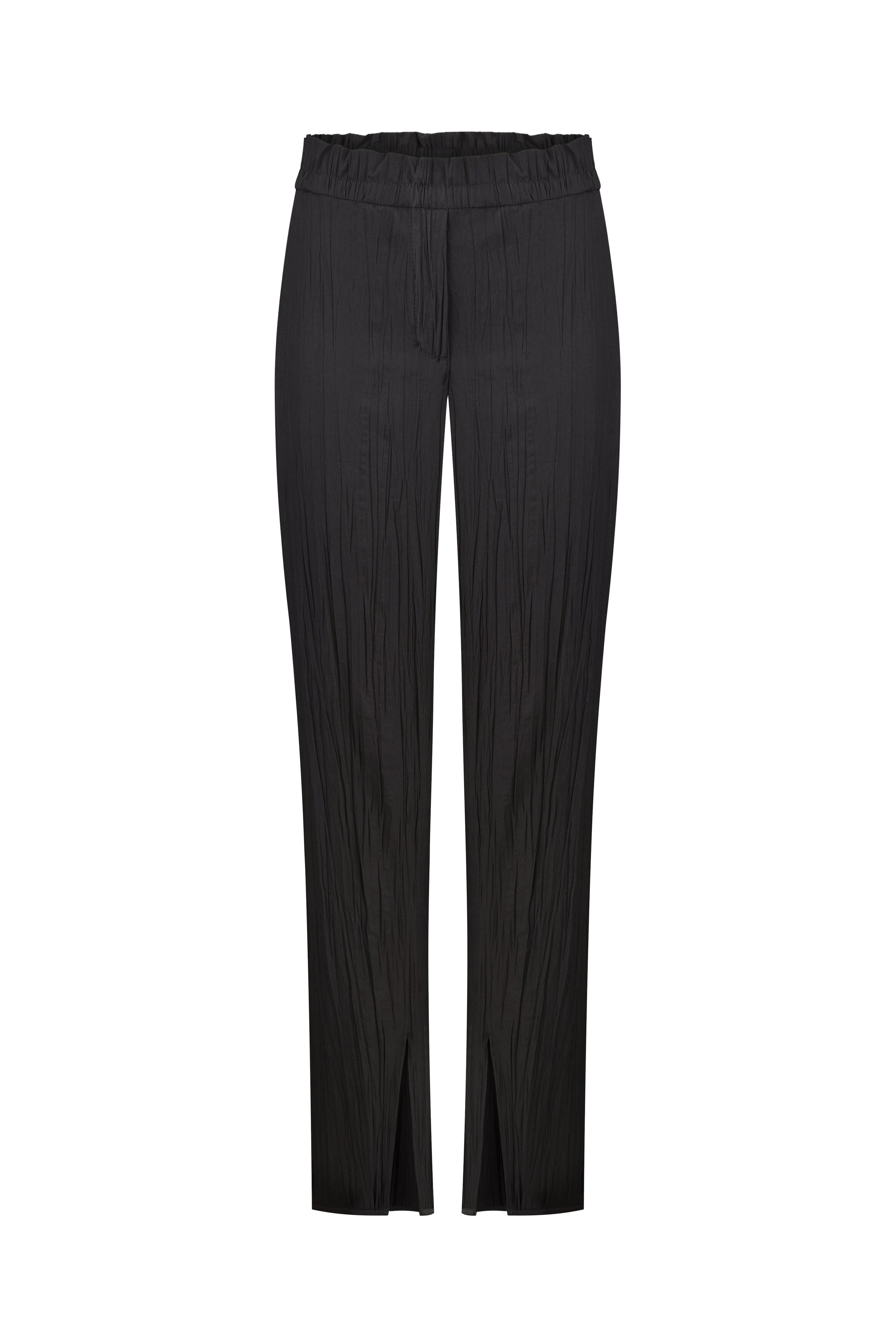 Black crushed cigarette trousers