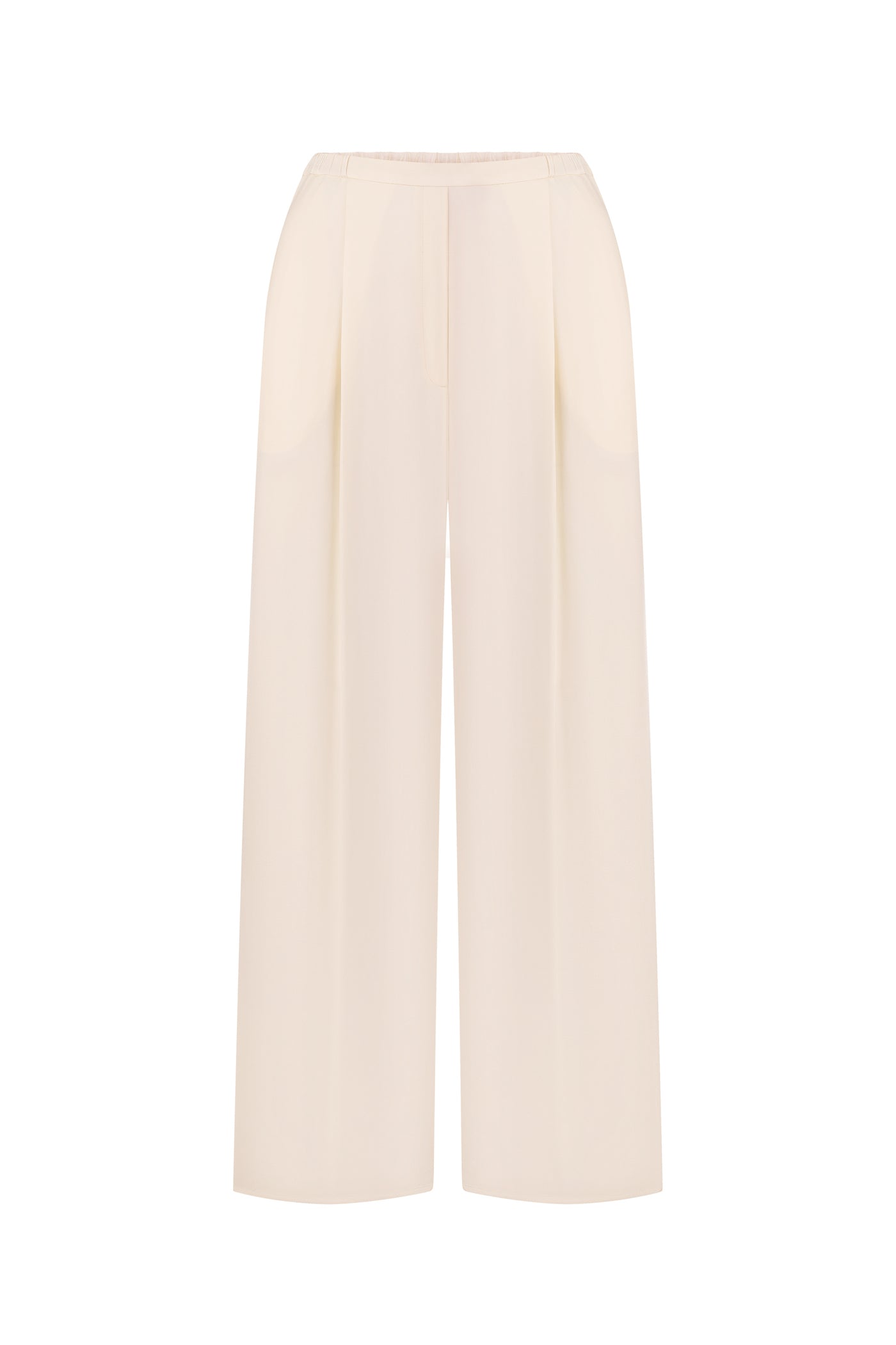 Cream silk pants