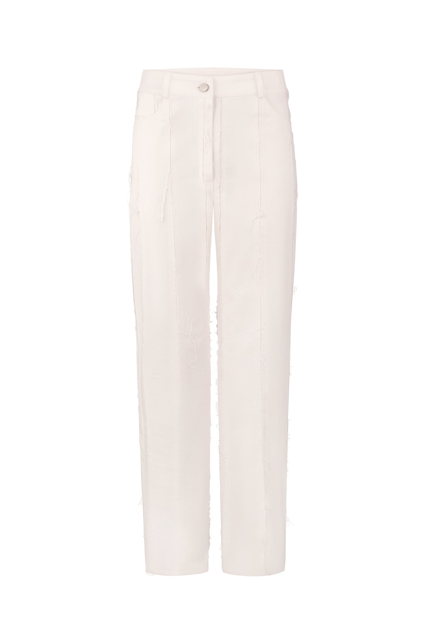 White Straight-Leg Jeans