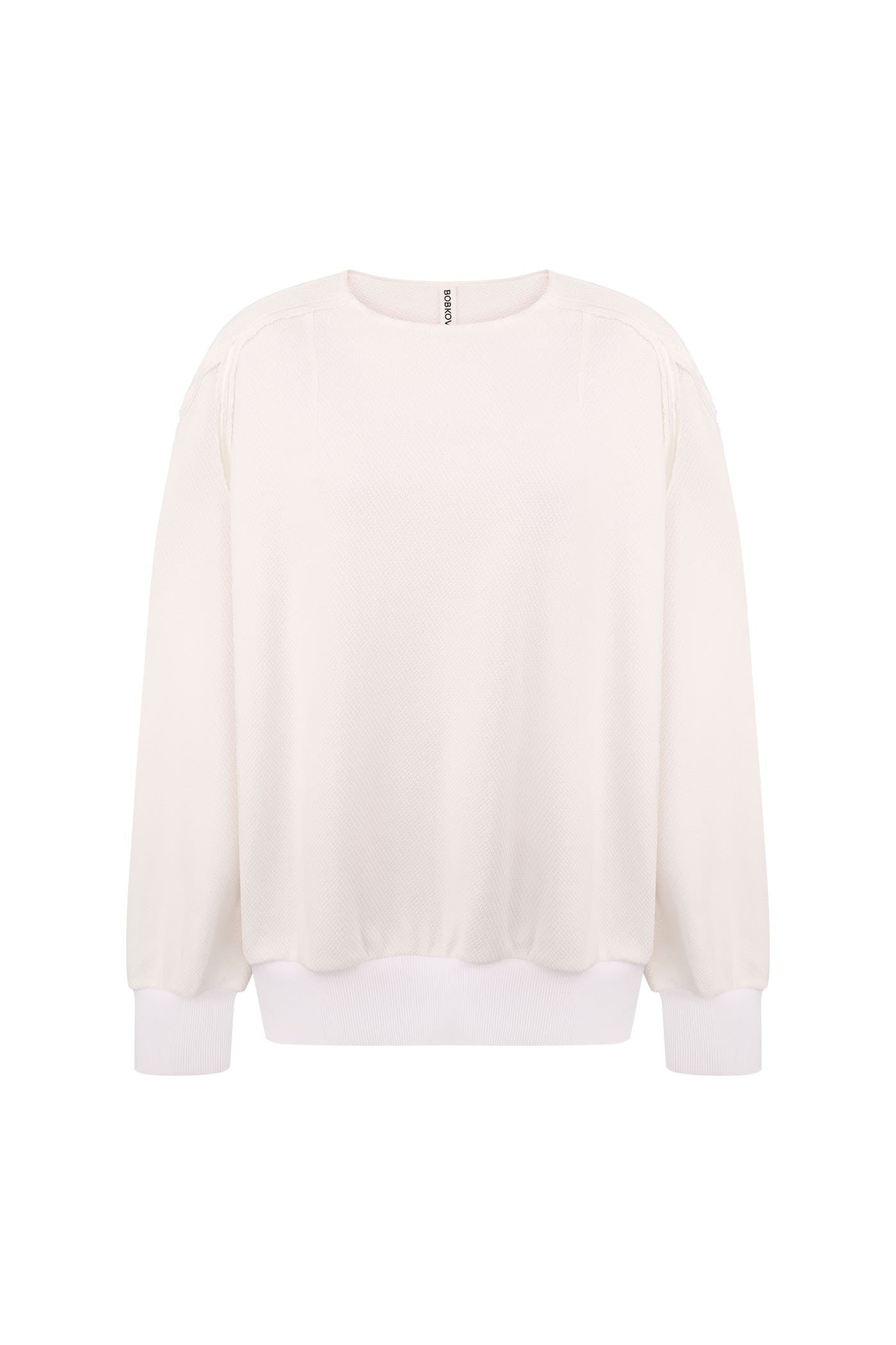 White sweatshirt with silk finishing