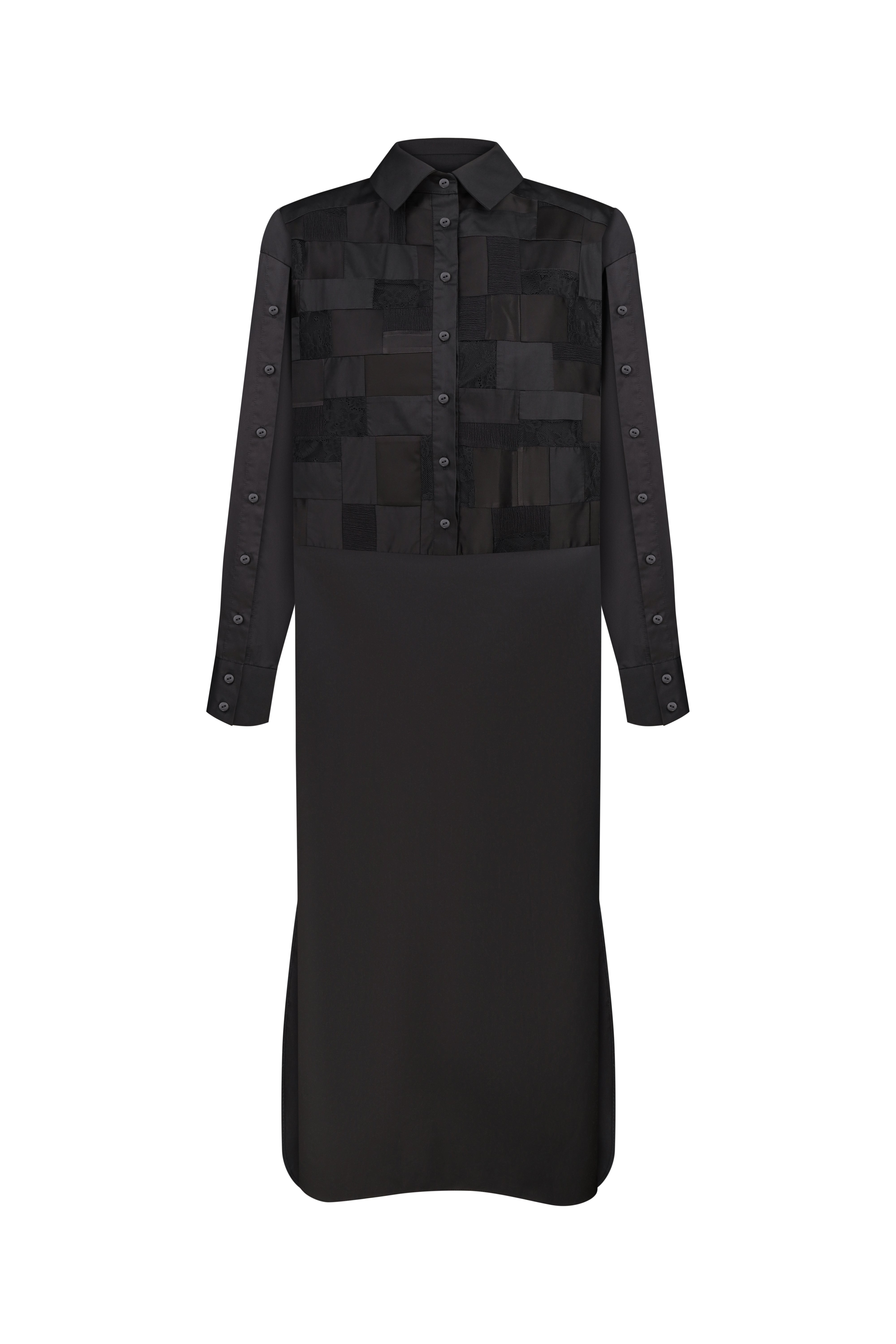 Black dress with apron