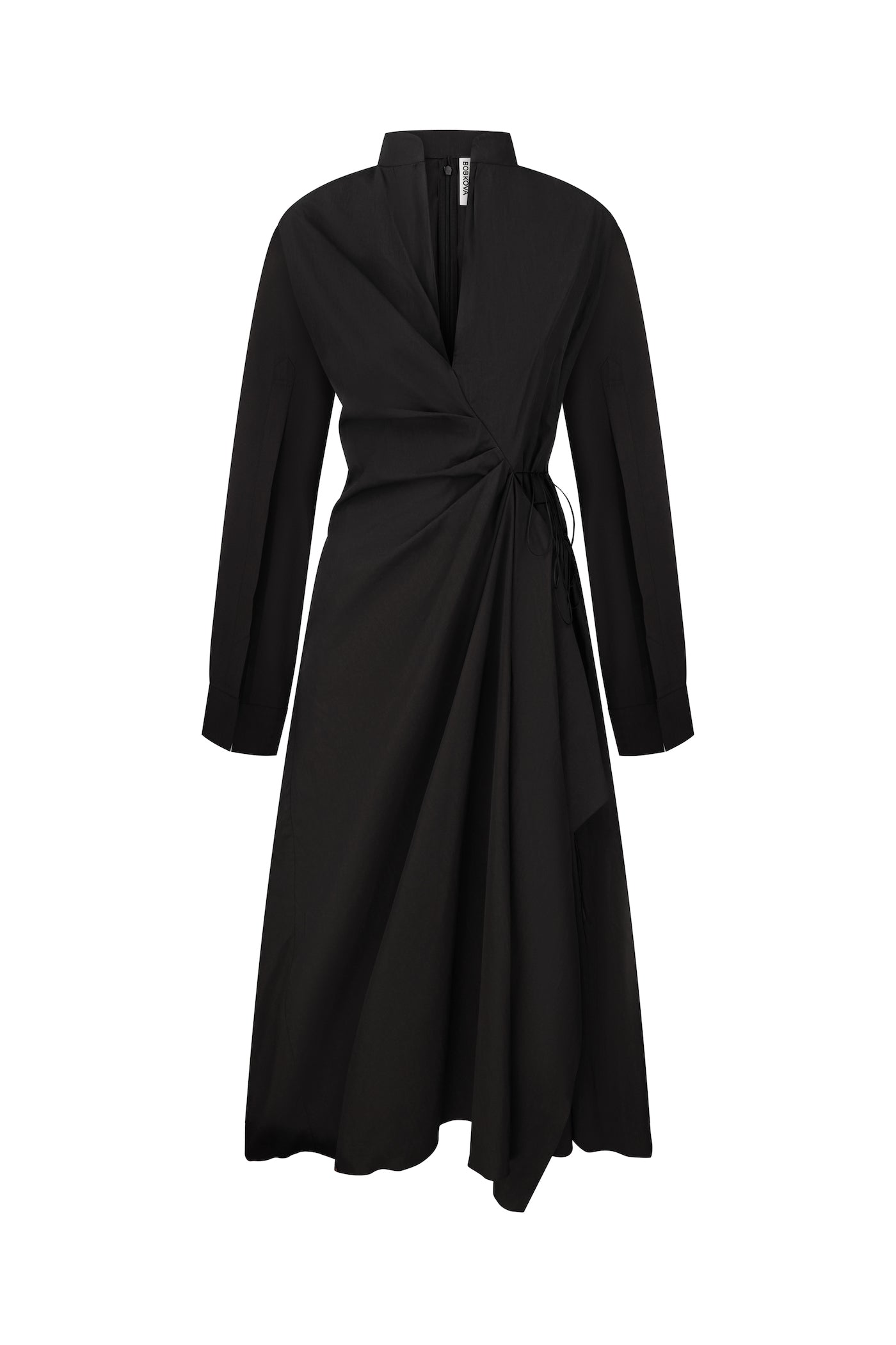Black asymmetric dress-shirt