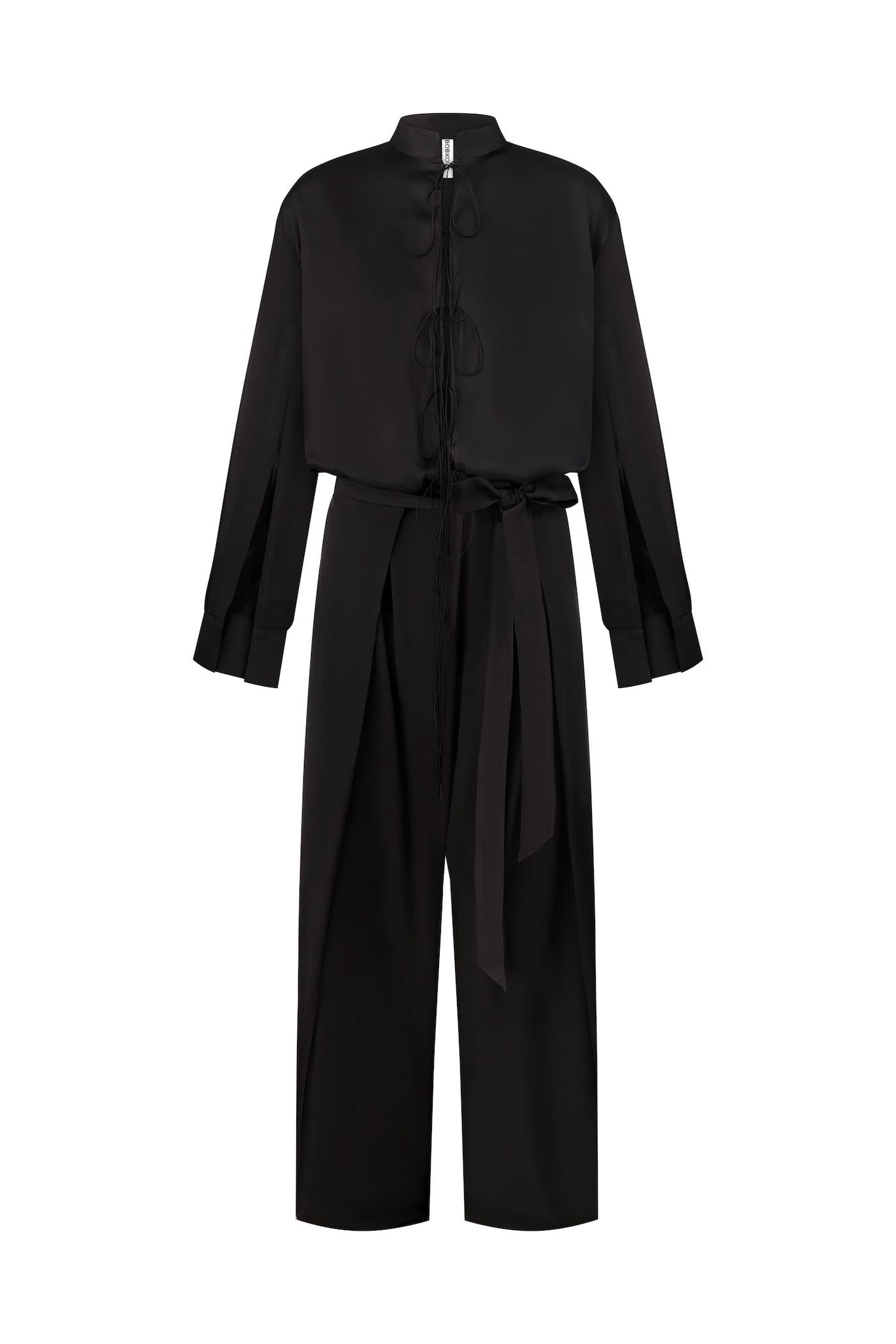 Black silk jumpsuit