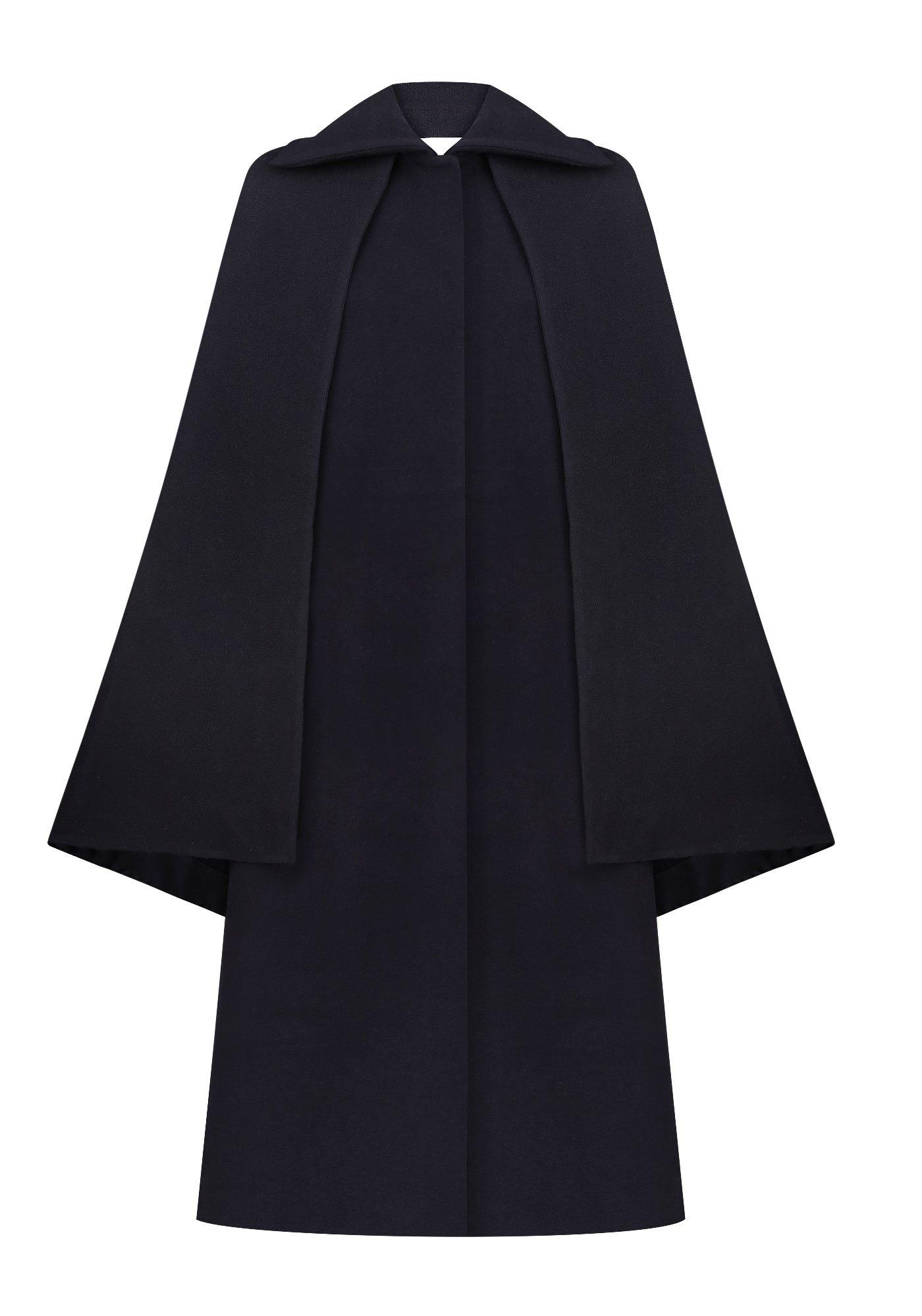 Dark blue wool coat with cape