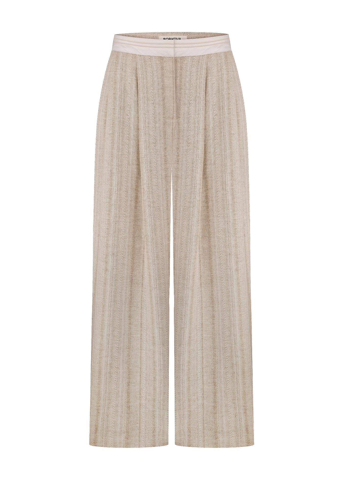 Grey-beige pants on the corsage belt