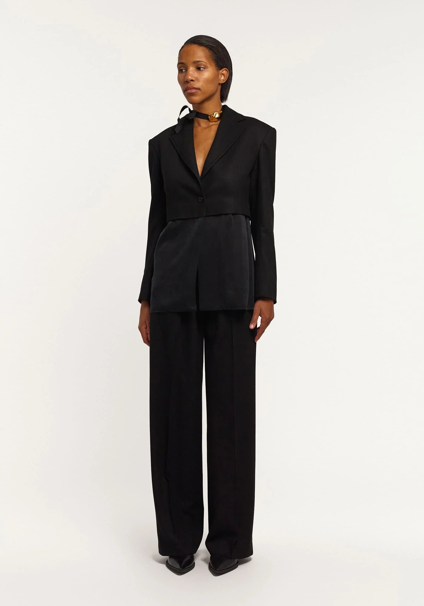 Black jacket with silk