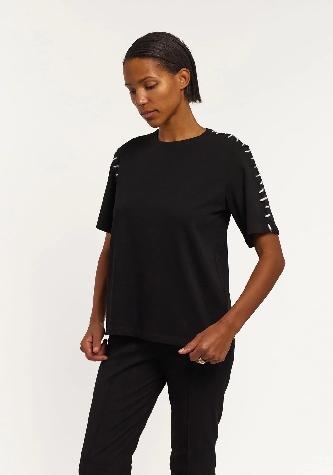 Black t-shirt with seams