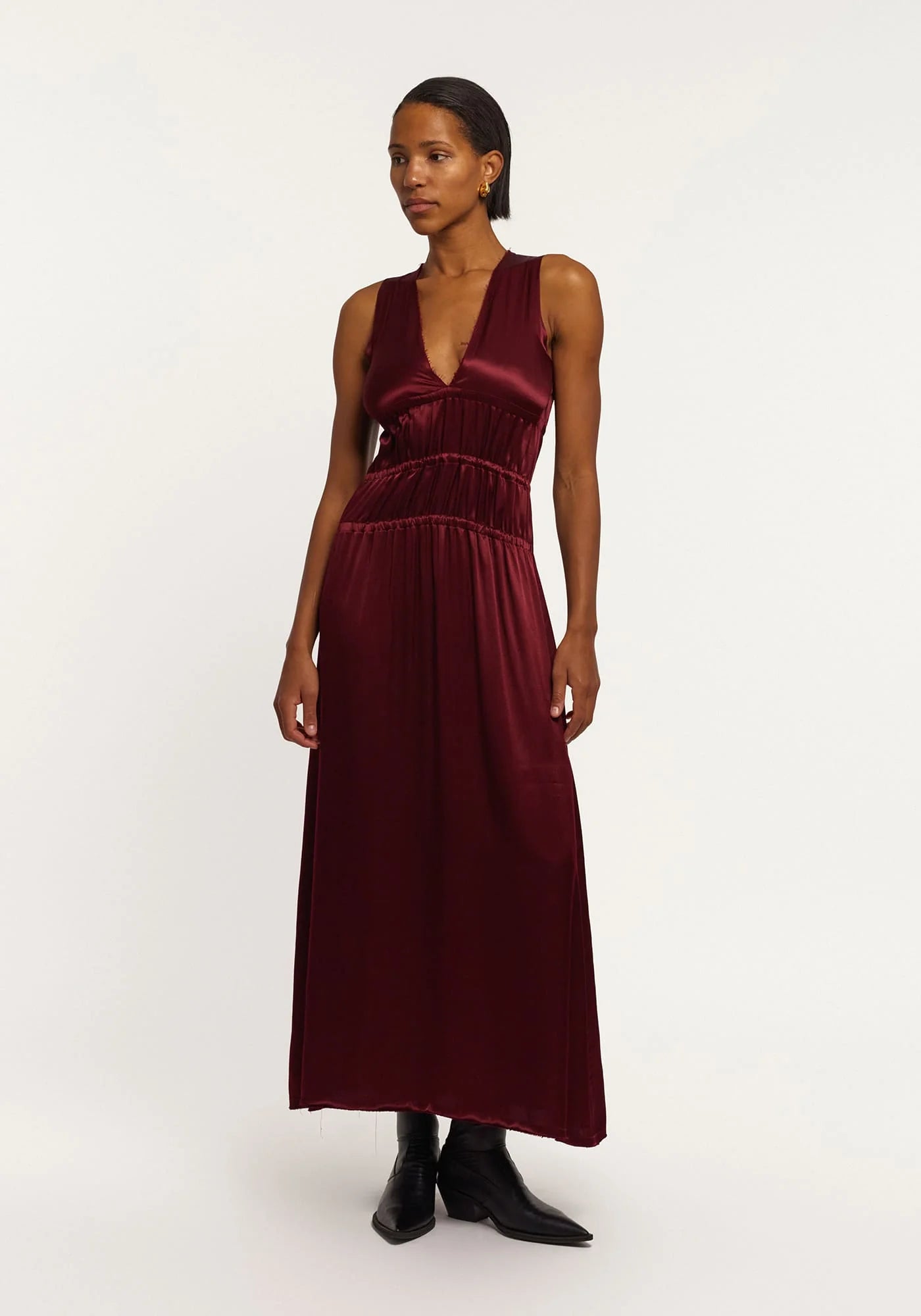 Silk Bordeaux dress