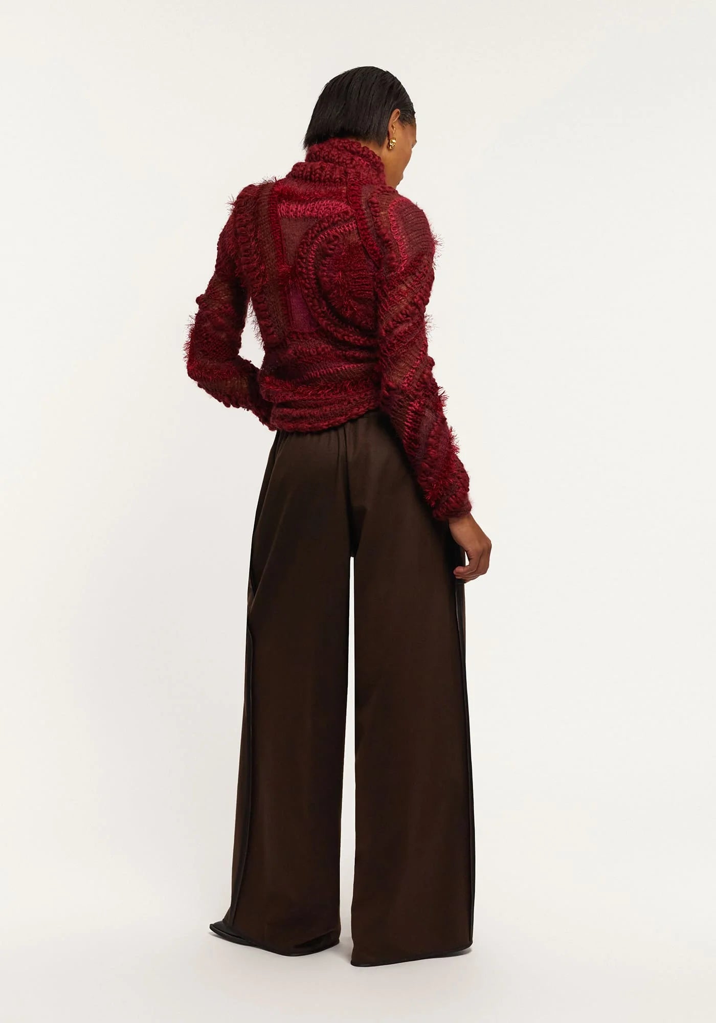 Handcrafted knitted Bordeaux sweater