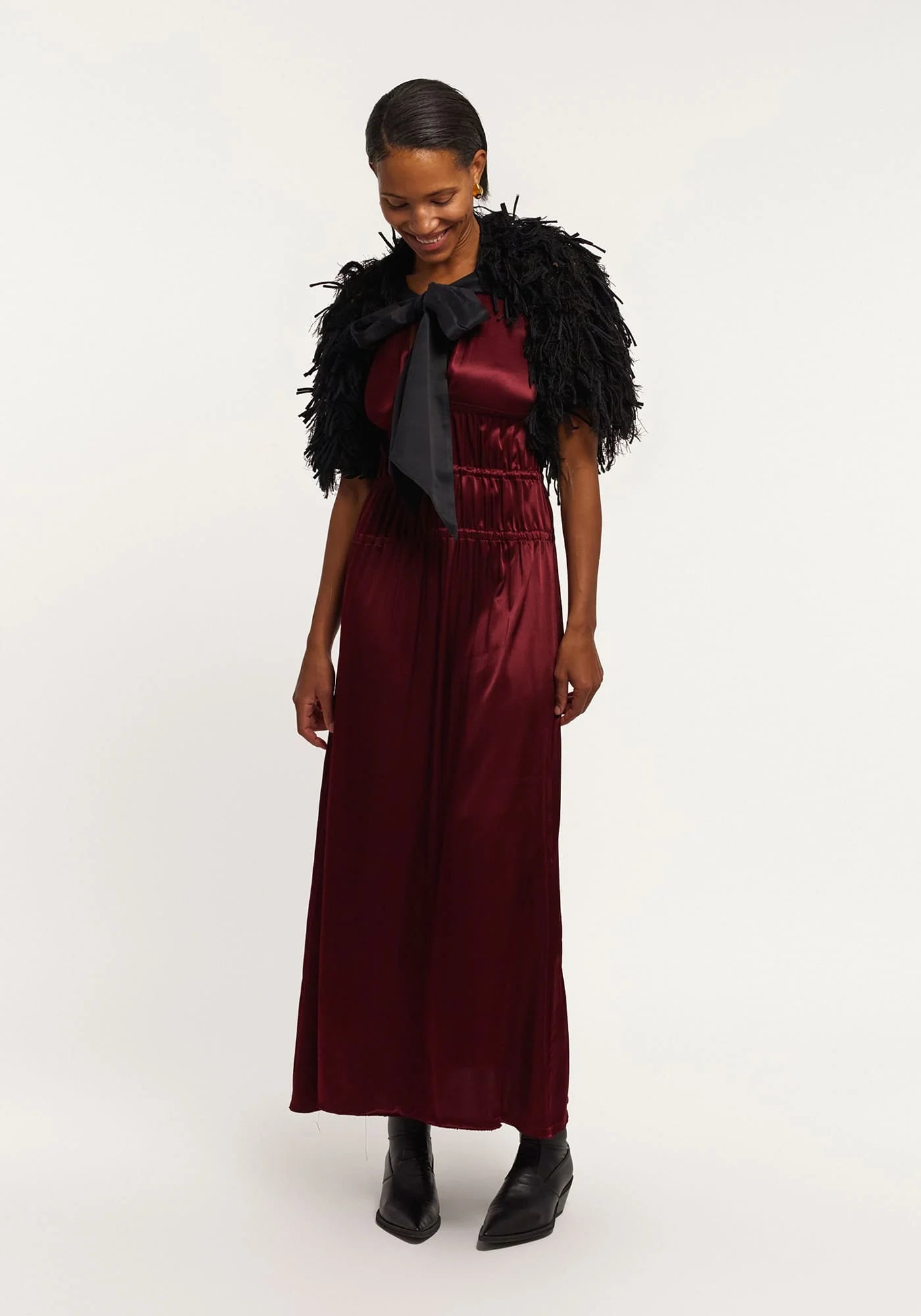 Hand crafted black knitted bolero-sleeves