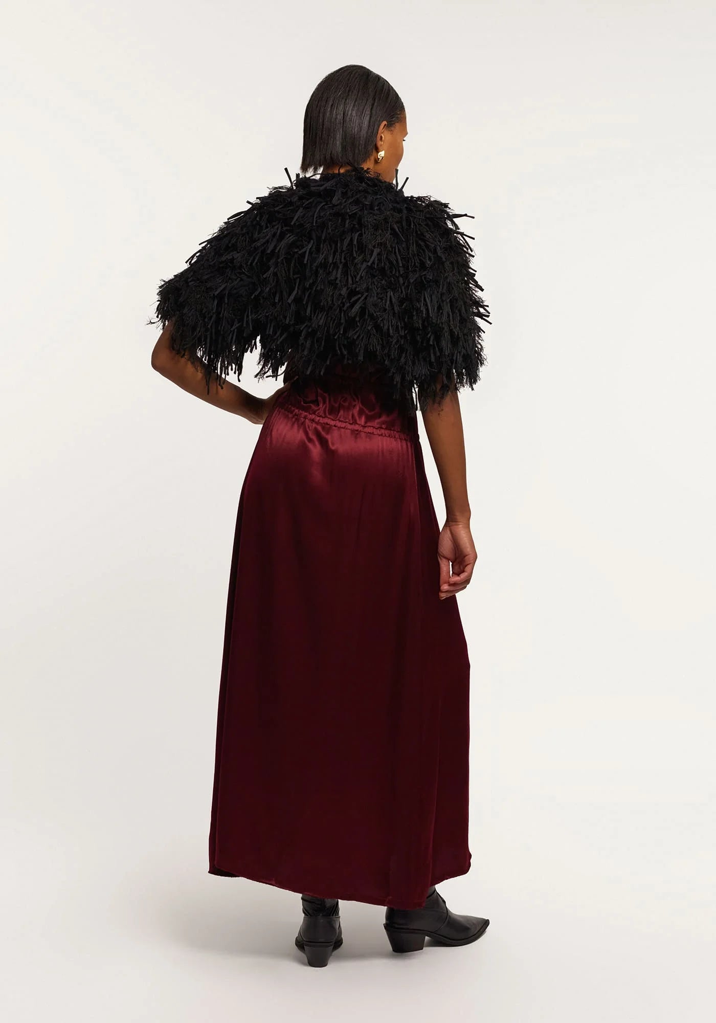 Hand crafted black knitted bolero-sleeves