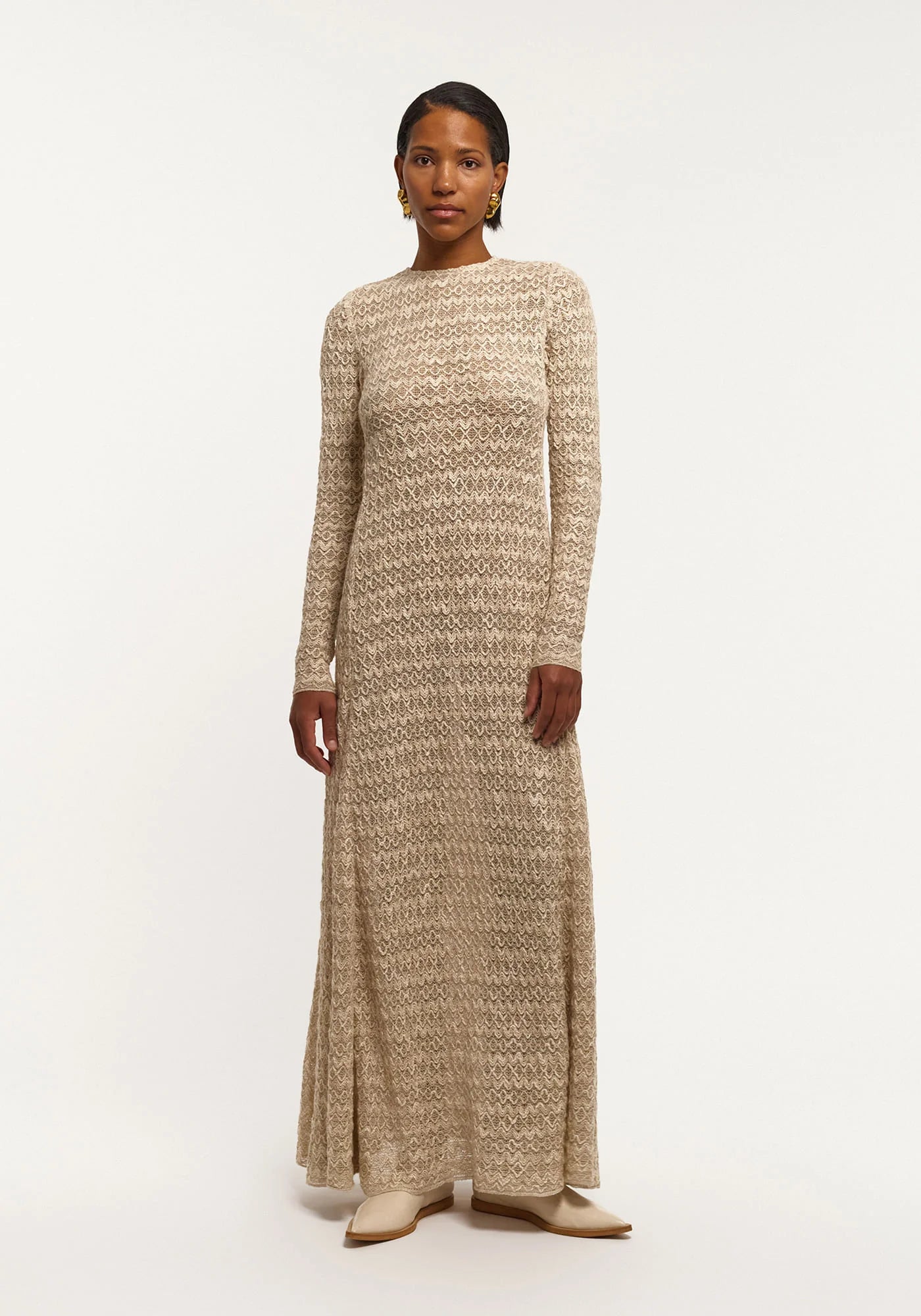 Linen lace maxi dress