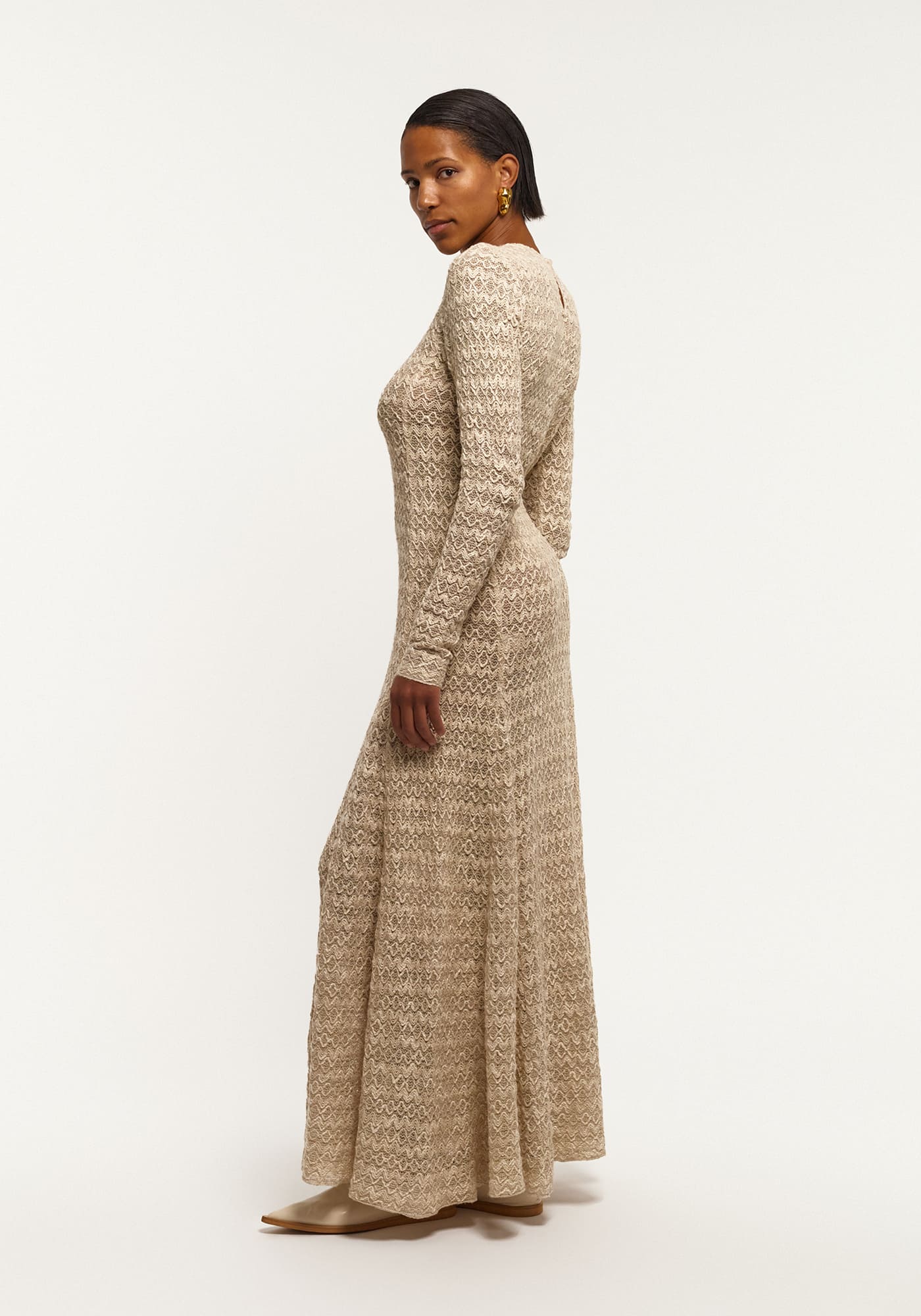 Linen lace maxi dress