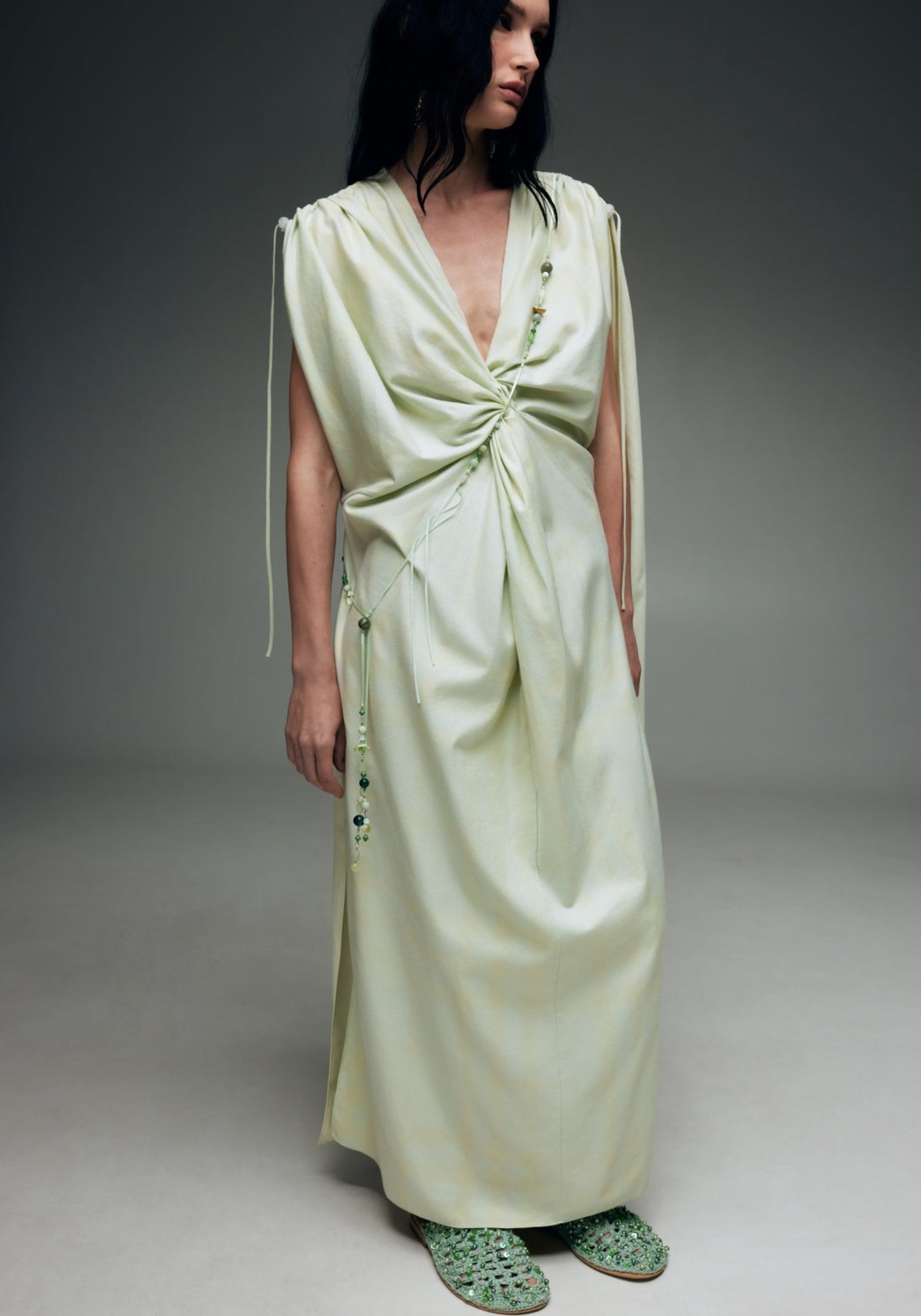 Lettuce embroidered mules